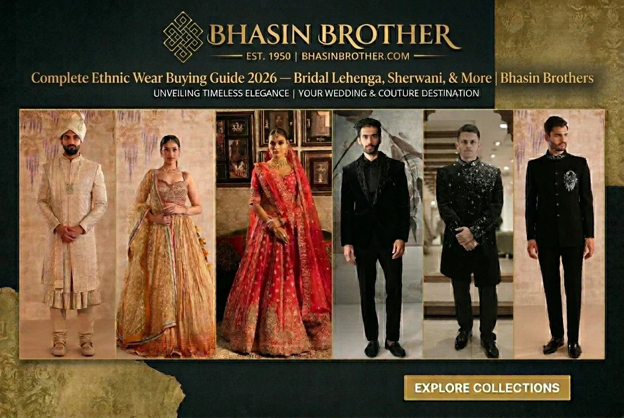 Complete Ethnic Wear Buying Guide 2026 — Bridal Lehenga, Sherwani & More | Bhasin Brothers