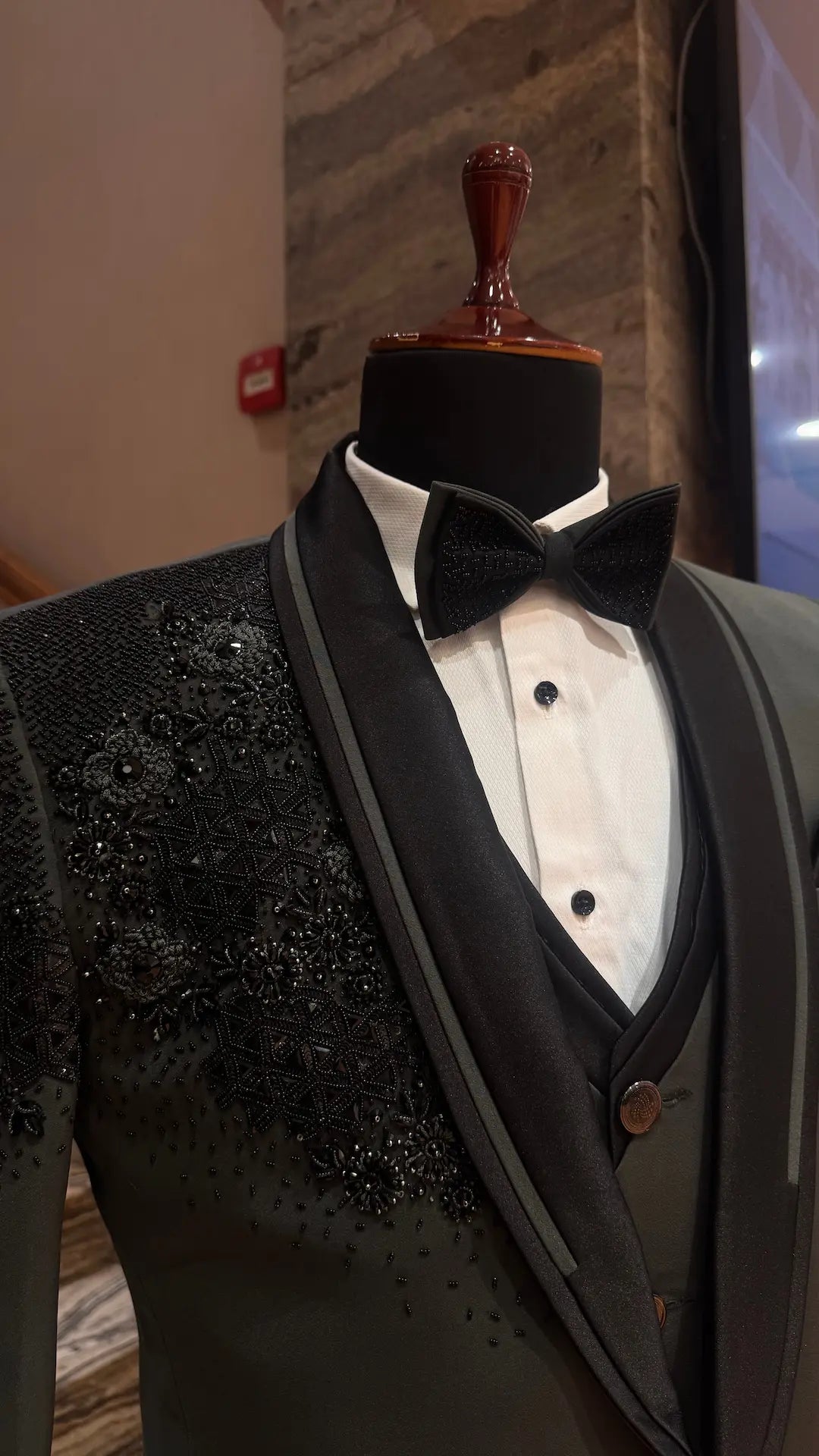 Black Tuxedo For Men with Embellished Embroidery