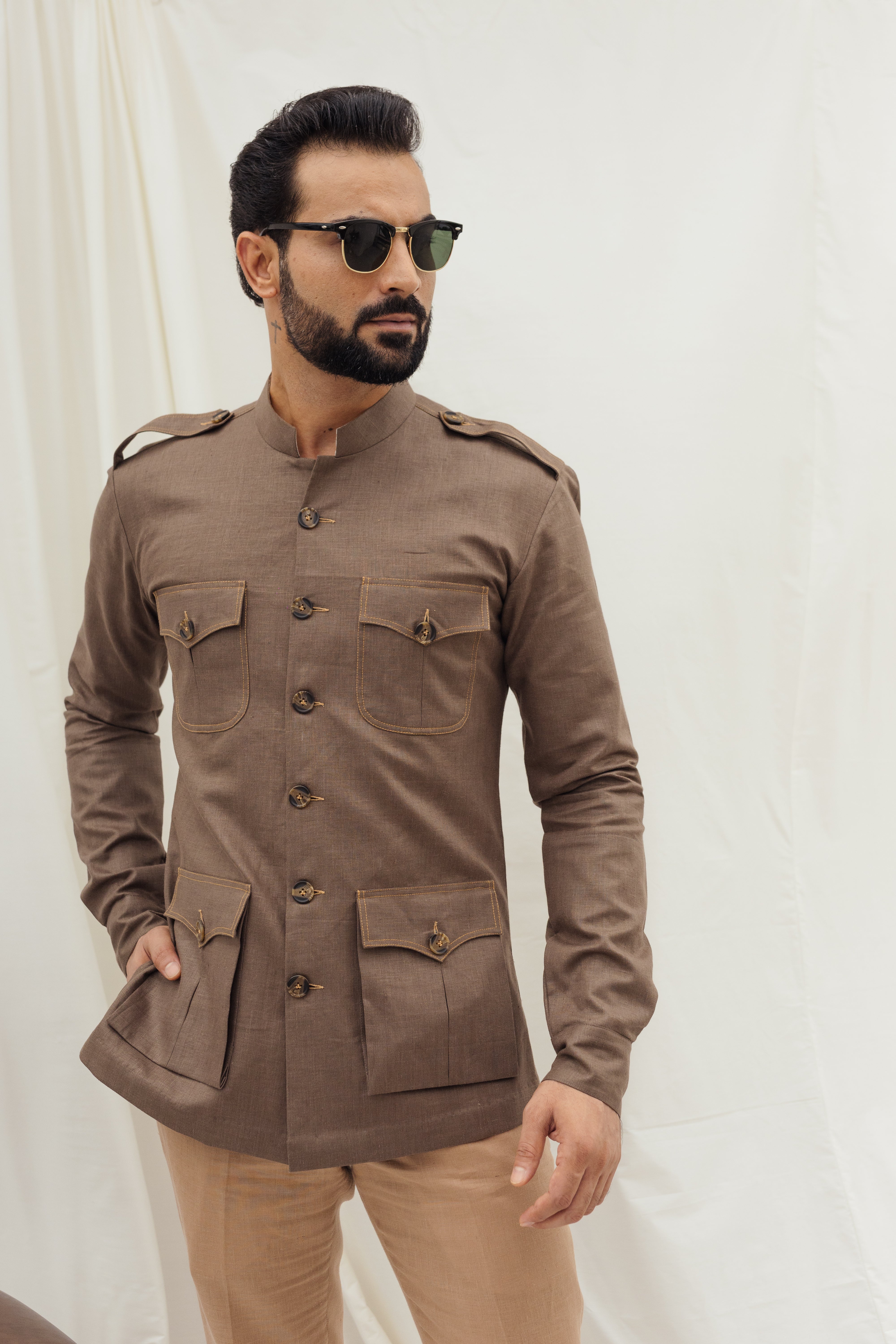 Safari Shirt 4 P with Shirt Collar