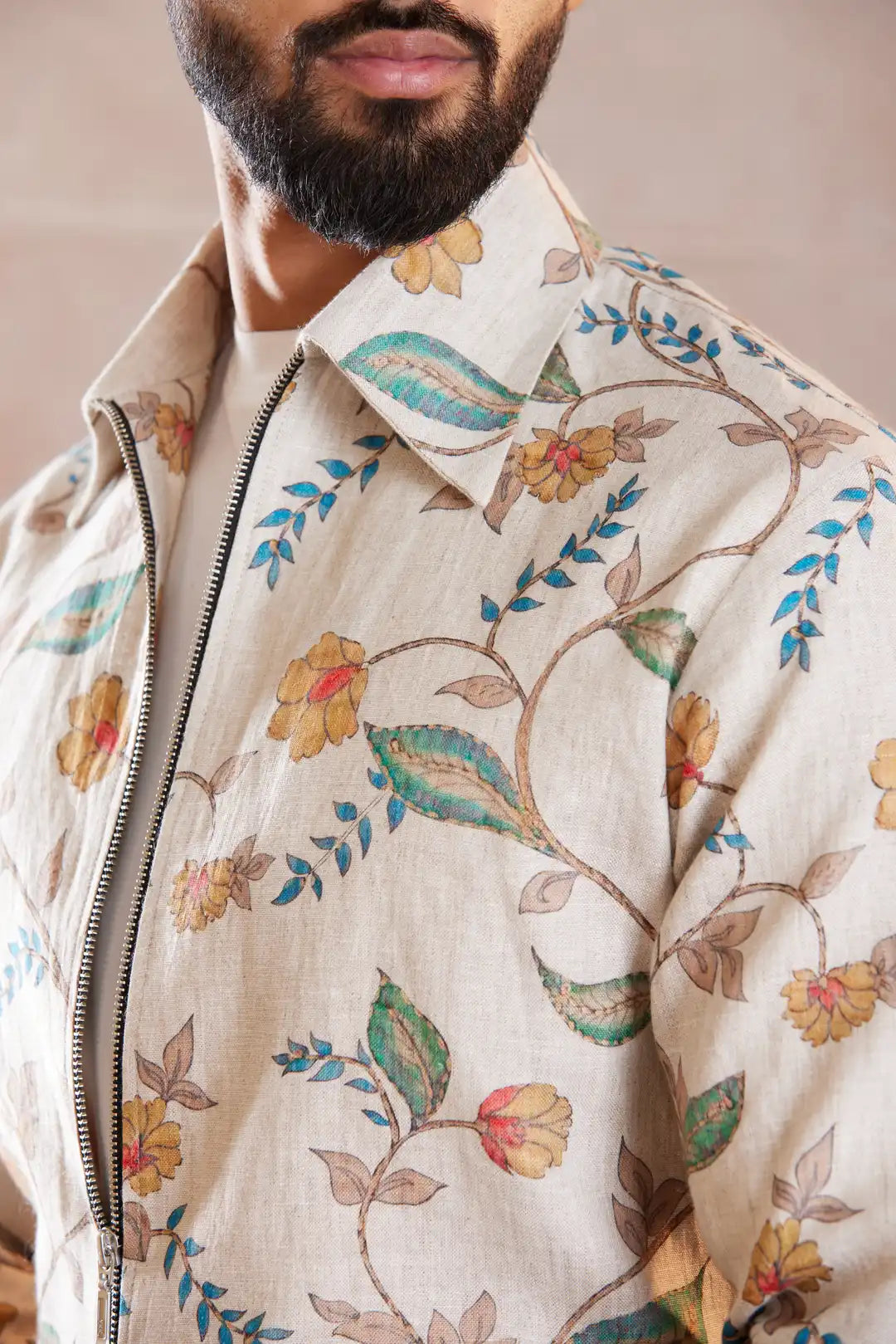 Floral printed summer Linen Jacket