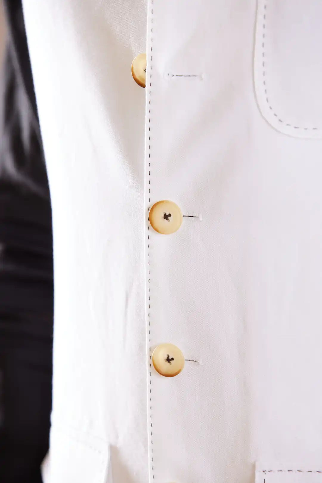 Tailored Summer Stark White Linen Sadri