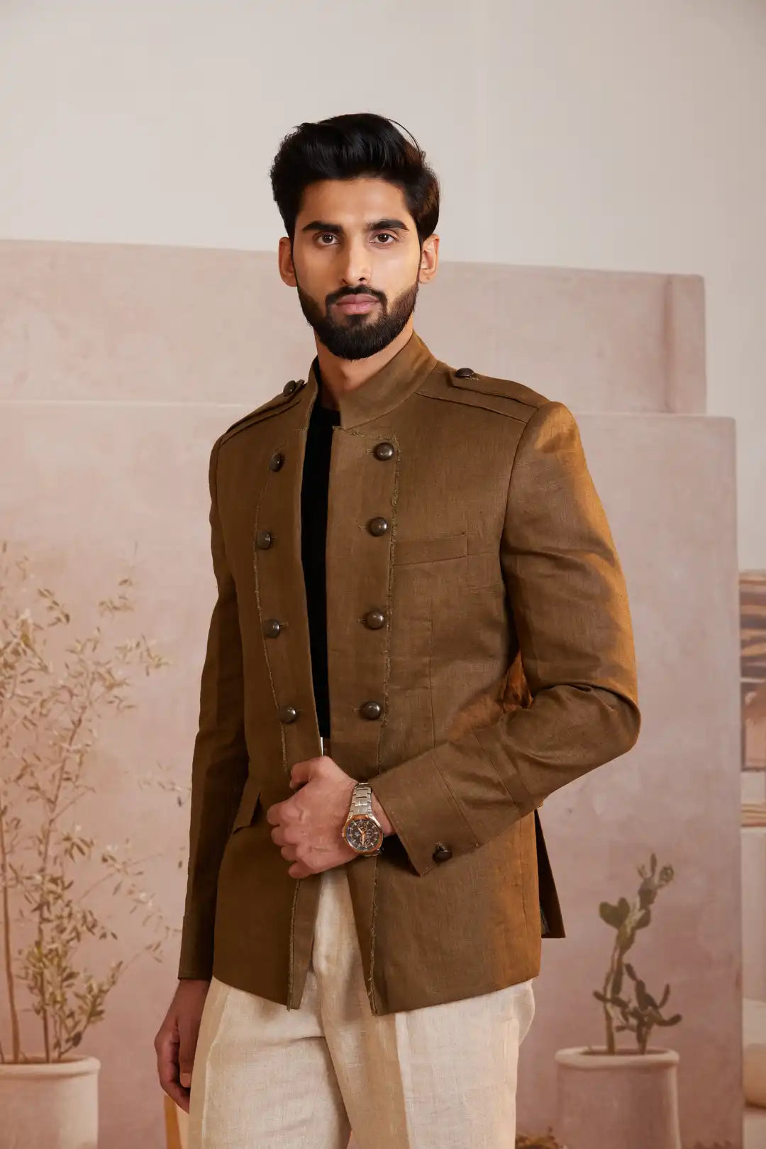 Linen Military Style Inspired Jacket