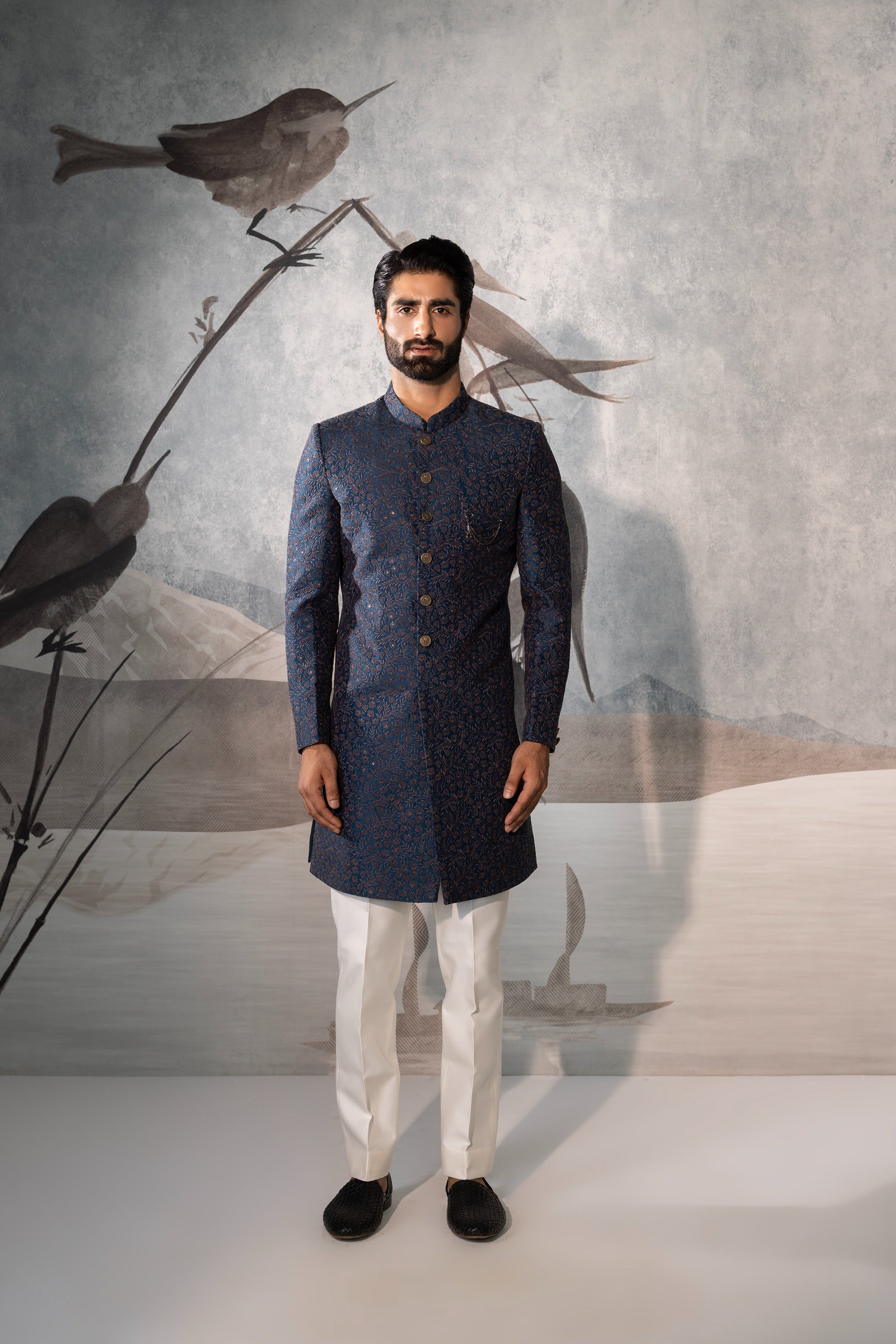 Men’s Navy Blue Indo Western