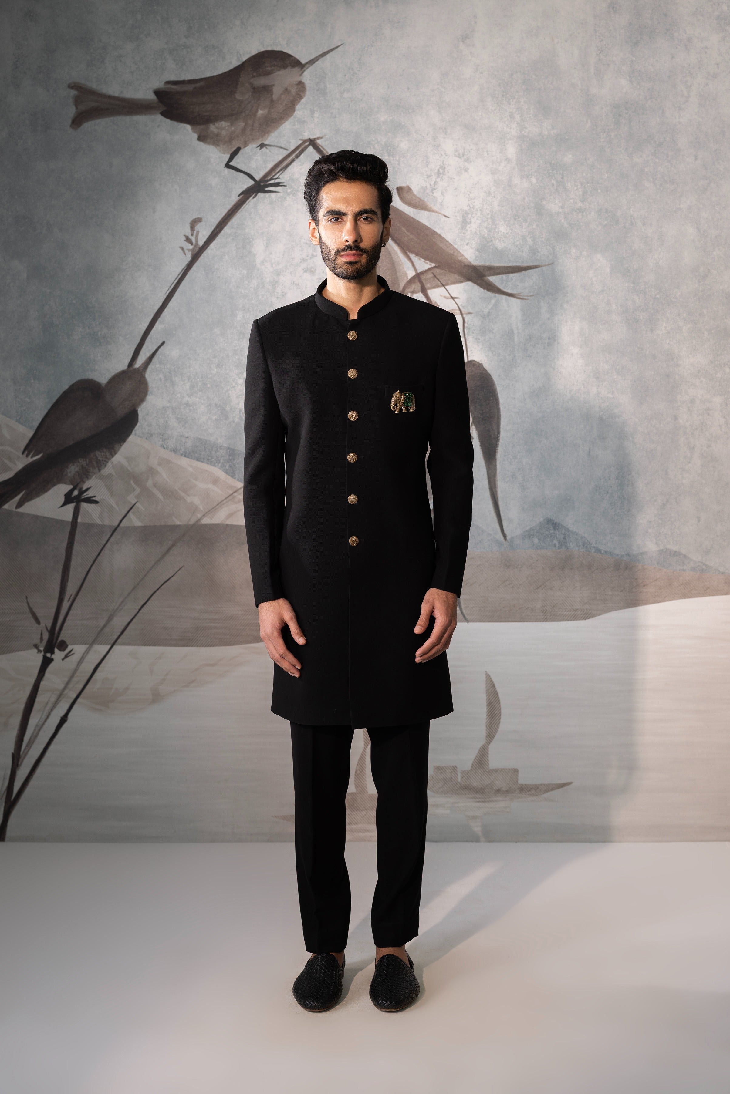 Men's Black Indo-western