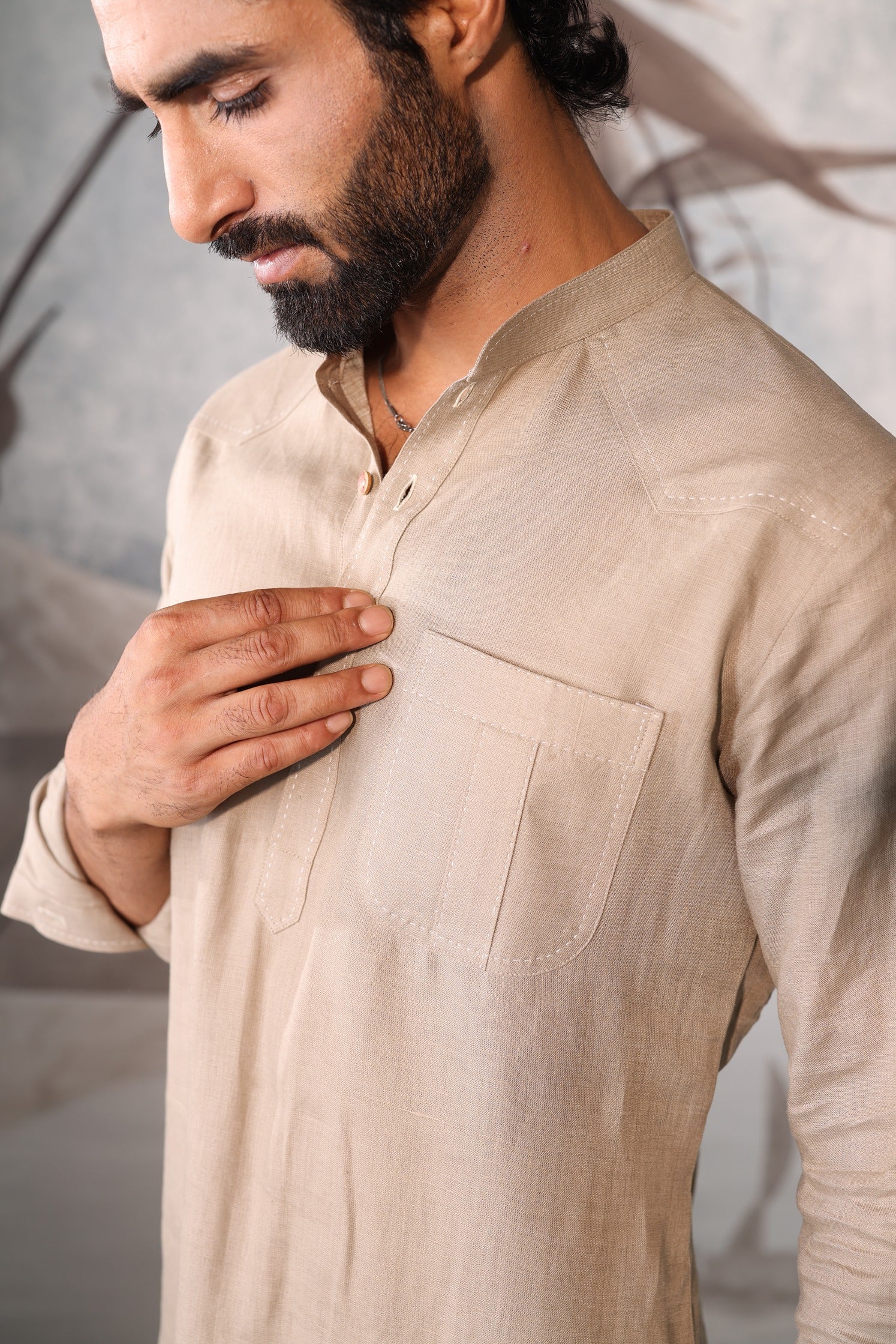 beige kurta set