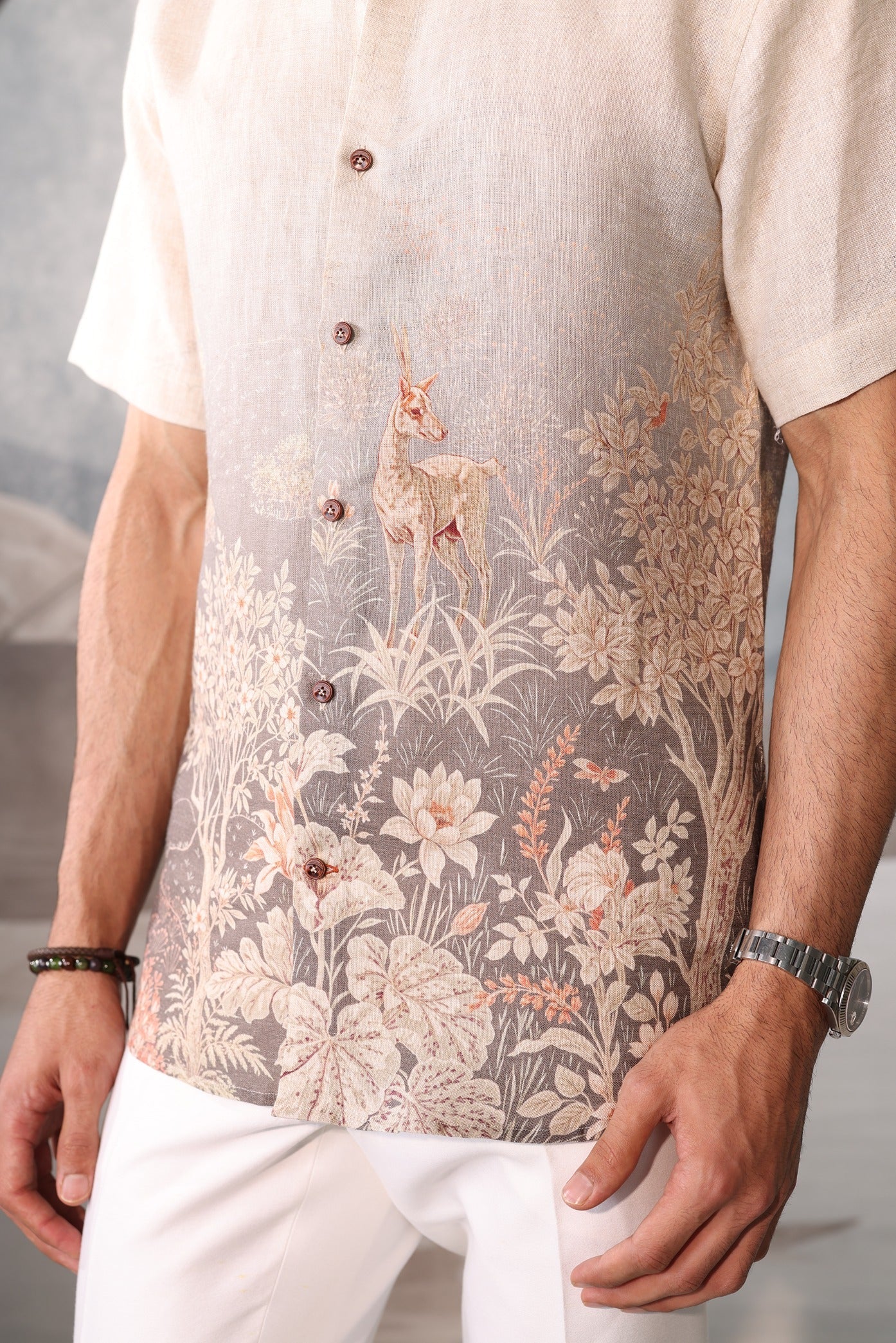 White shirt with floral design