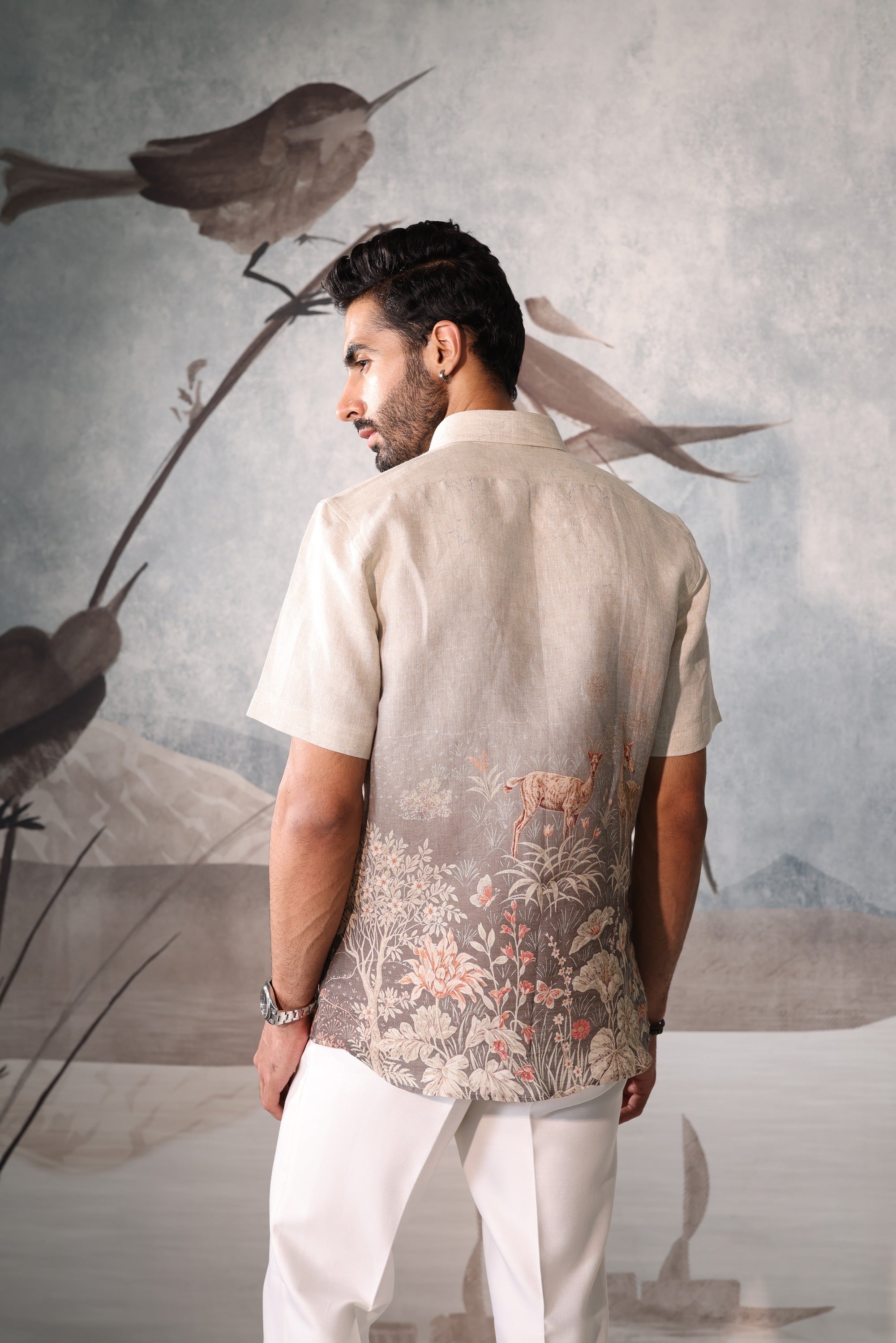 White shirt with floral design