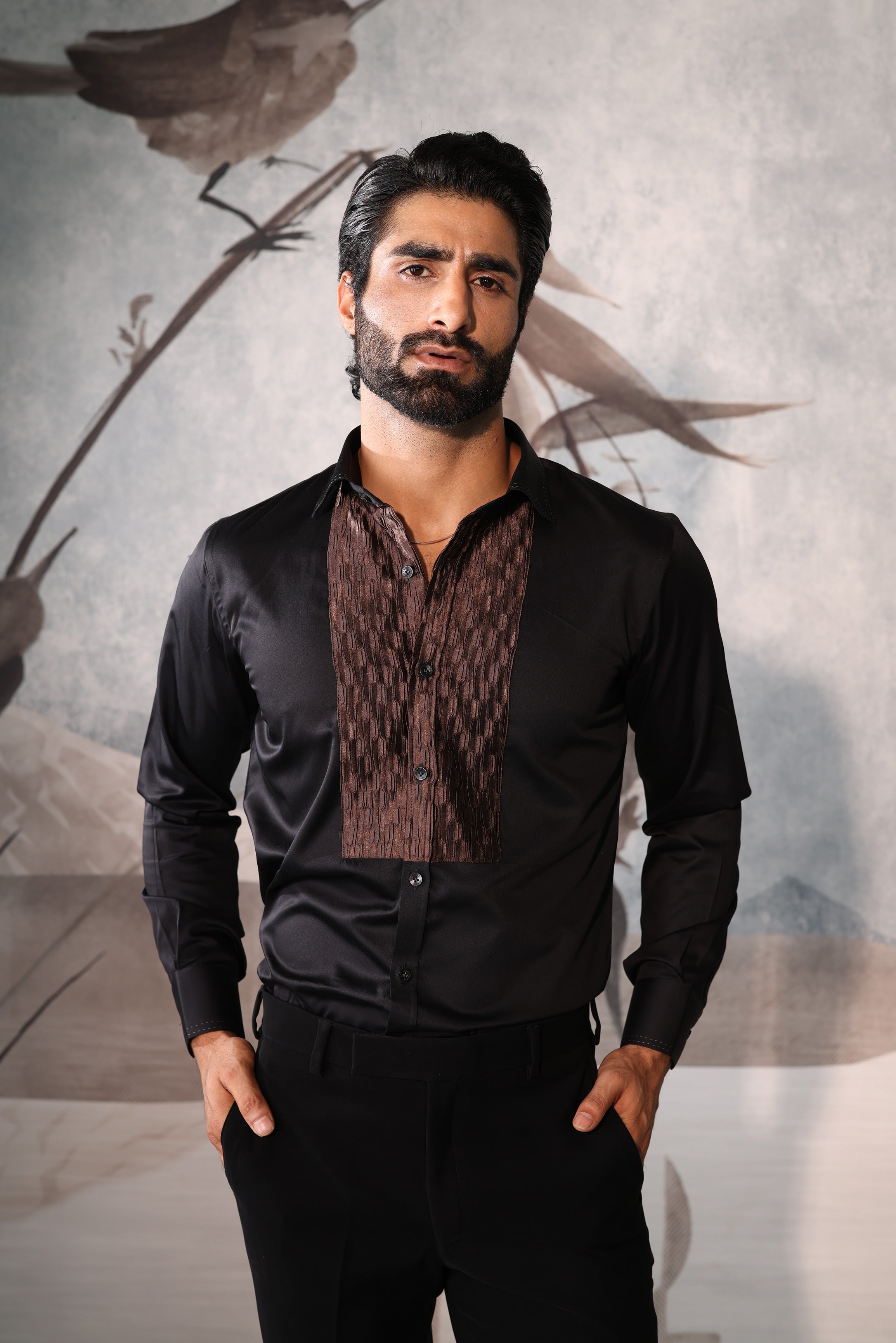 black & copper shirt