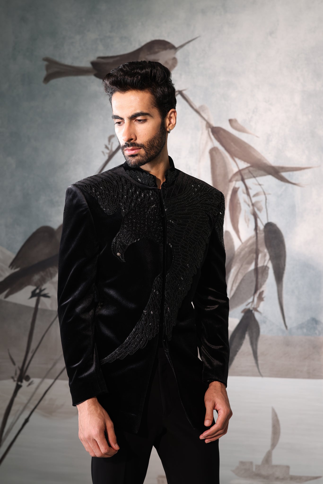 Black bandgala with vulture design