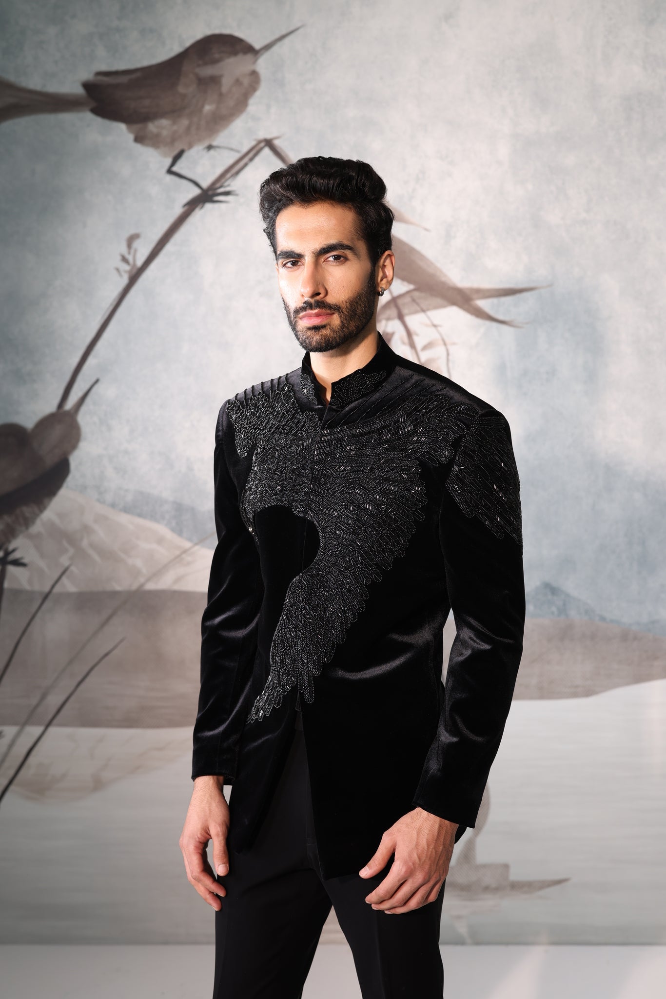 Black bandgala with vulture design