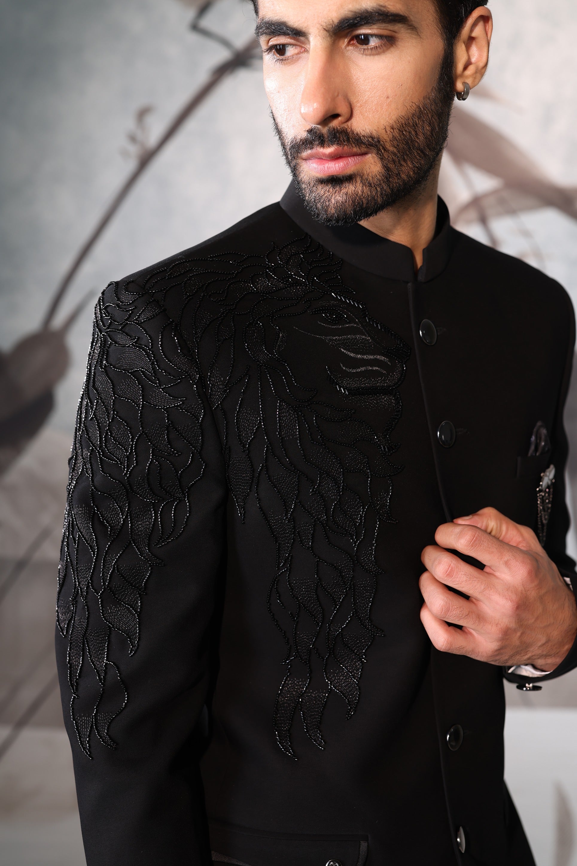 Black Bandgala with one shoulder design