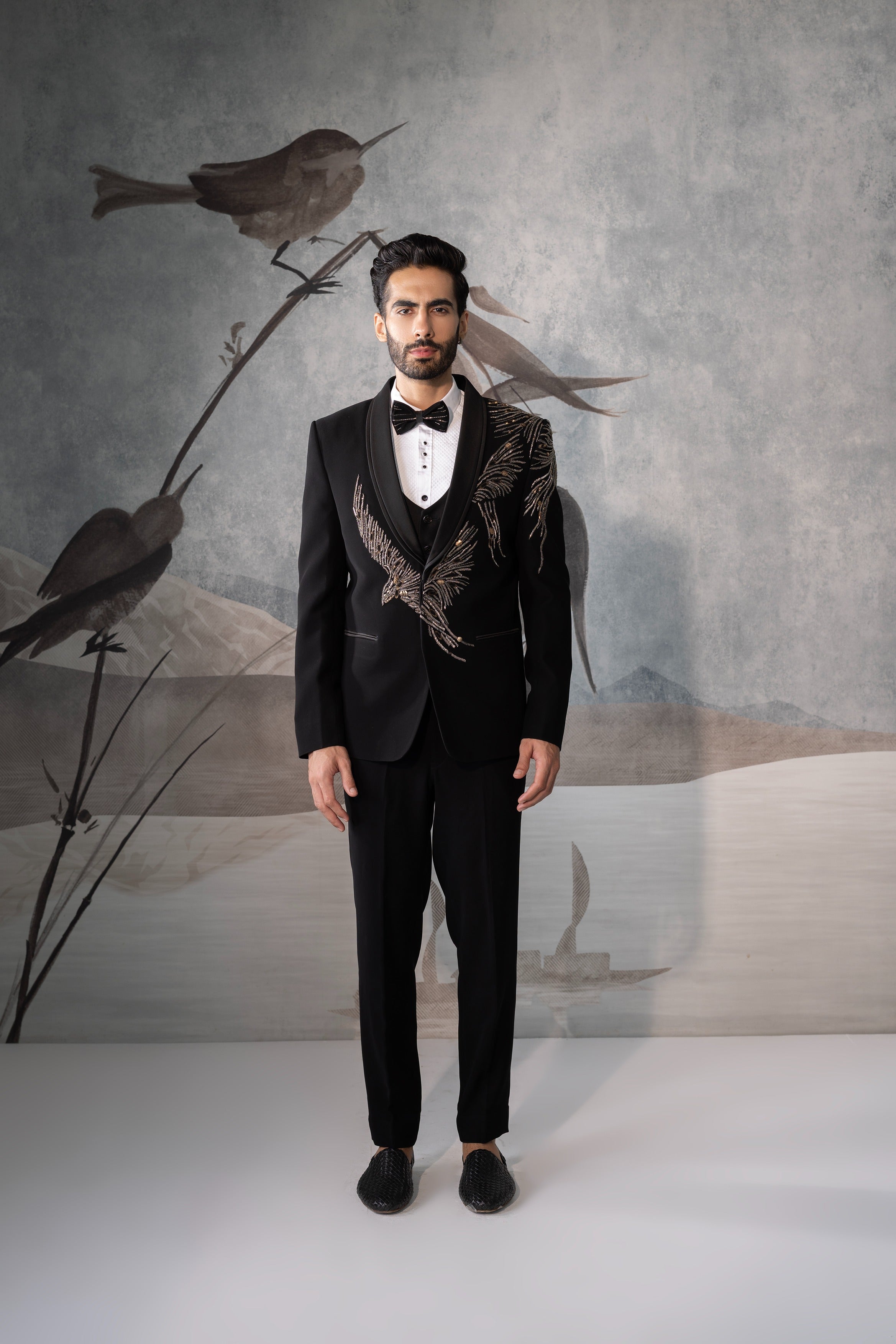 Black Embroidered Tuxedo