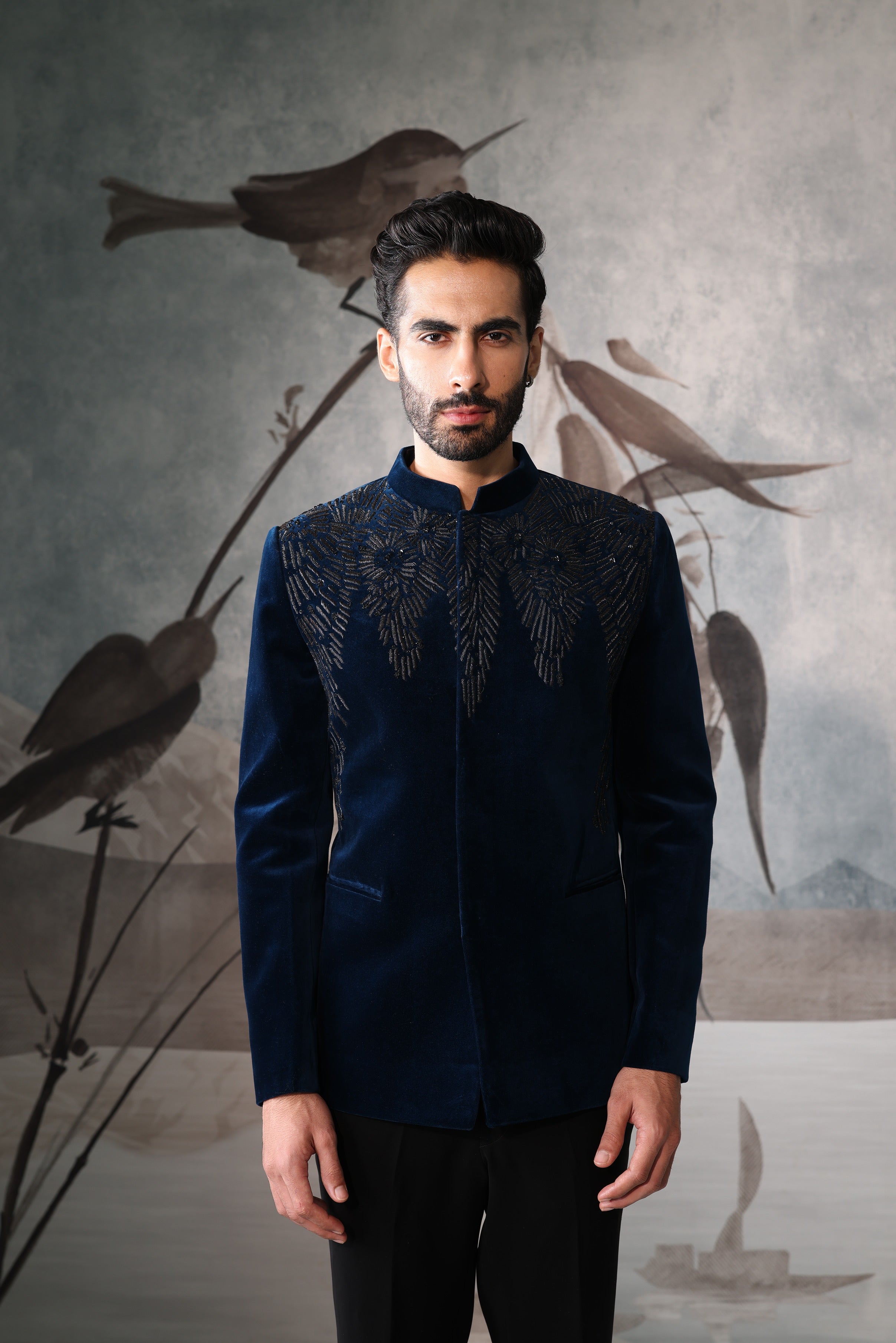 Men's Teel Blue Classic BANDGALA Suit