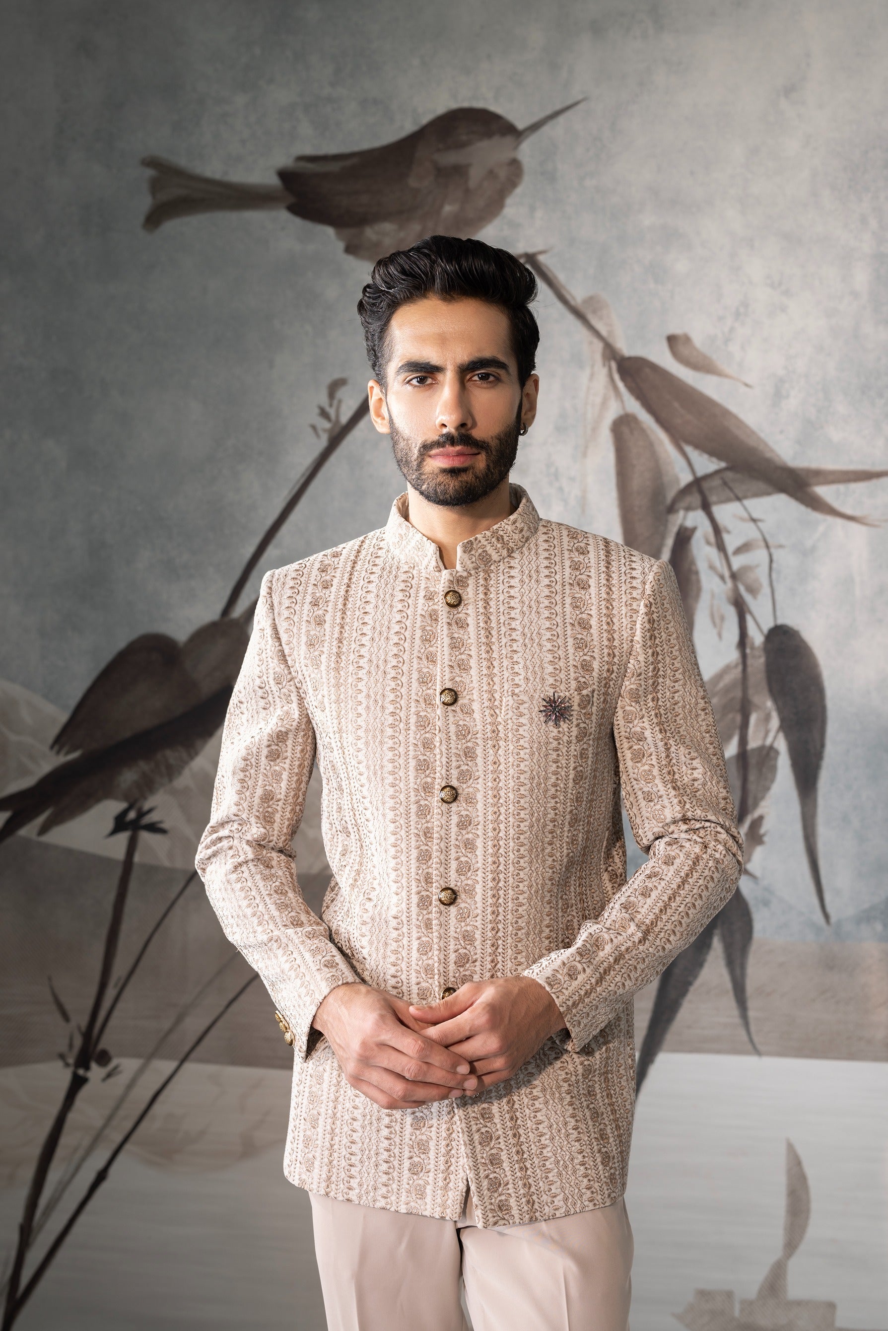 Twilight Bloom Bandhgala Jacket