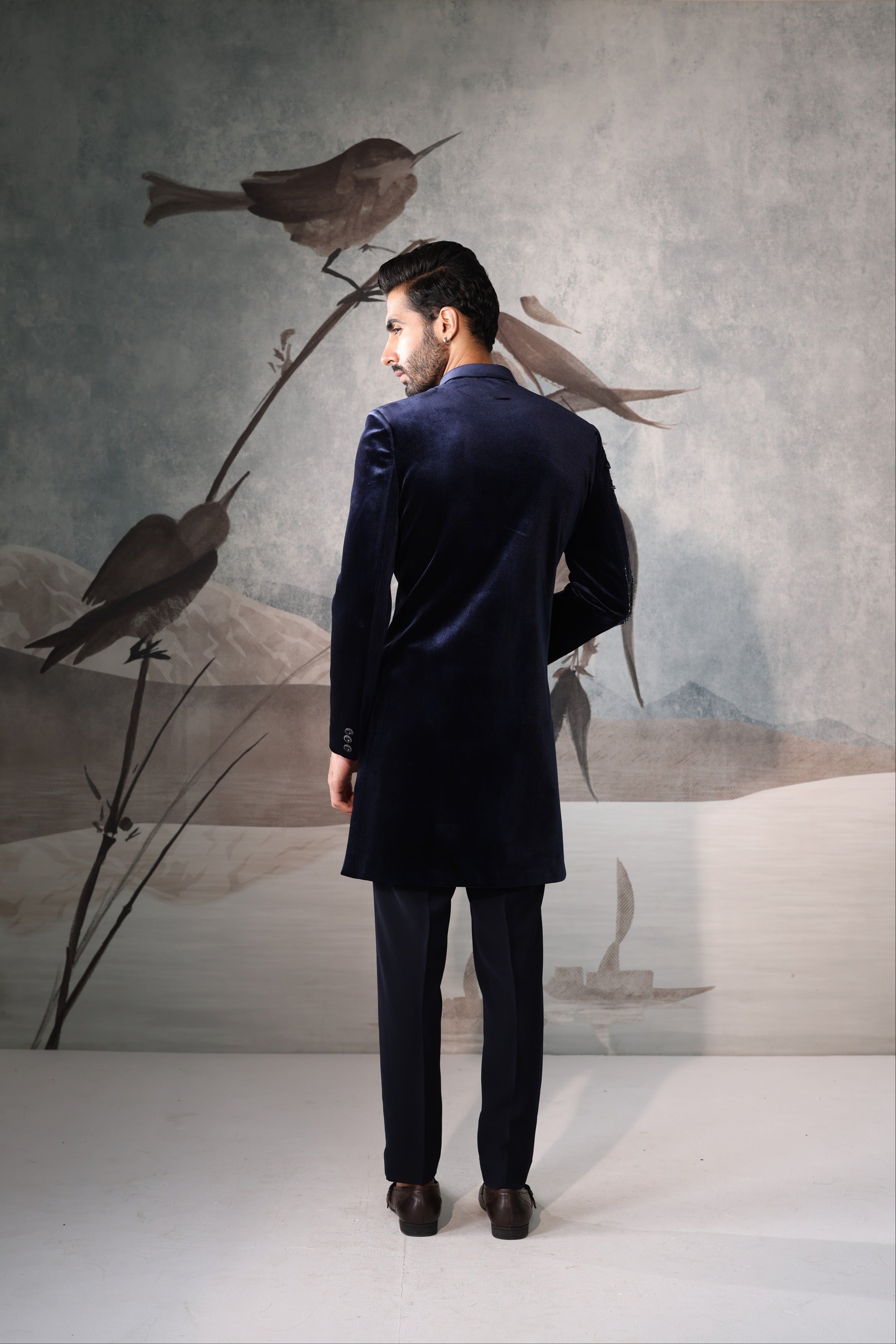 Men's Royal Blue Indo Western