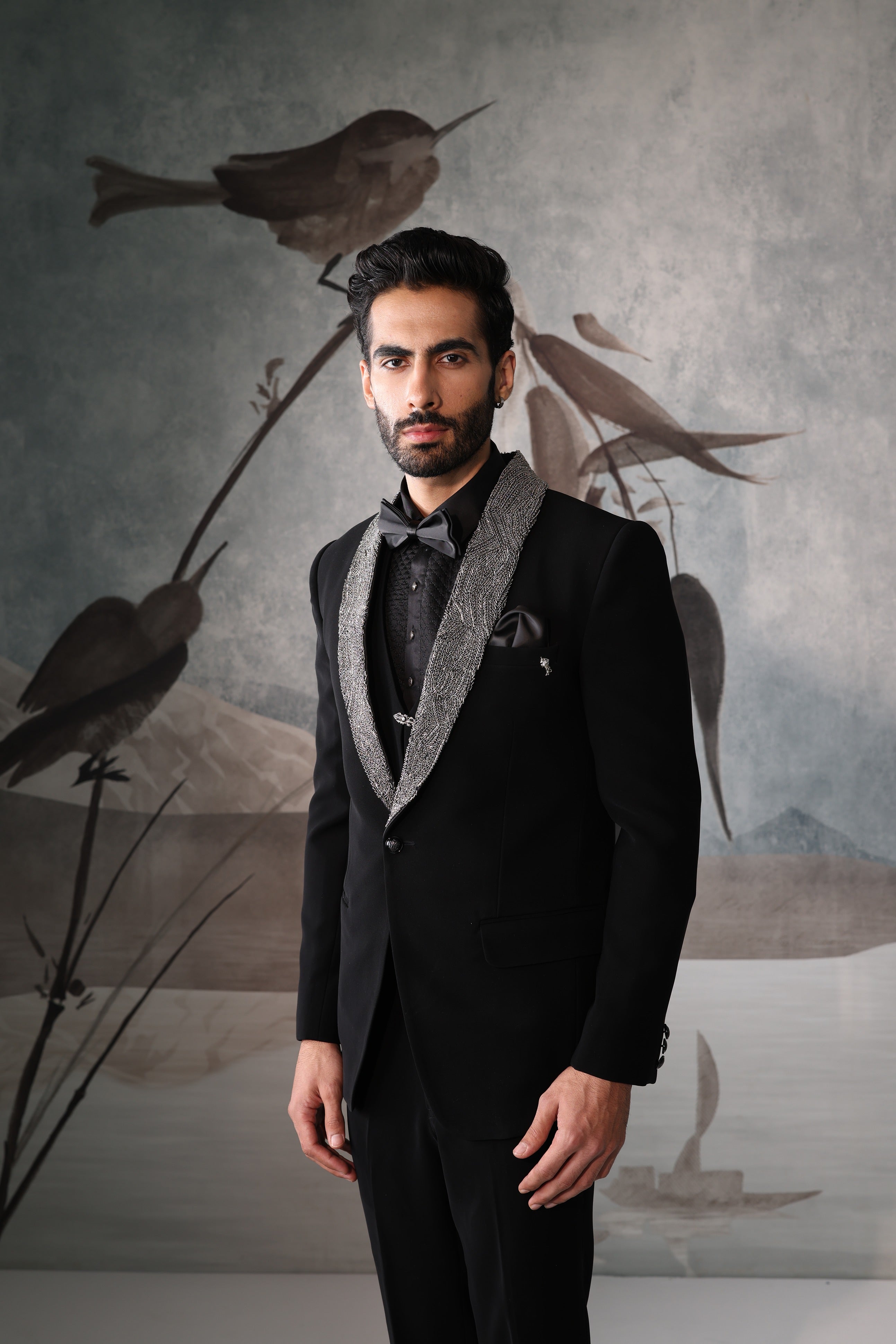 Black tuxedo with collar design