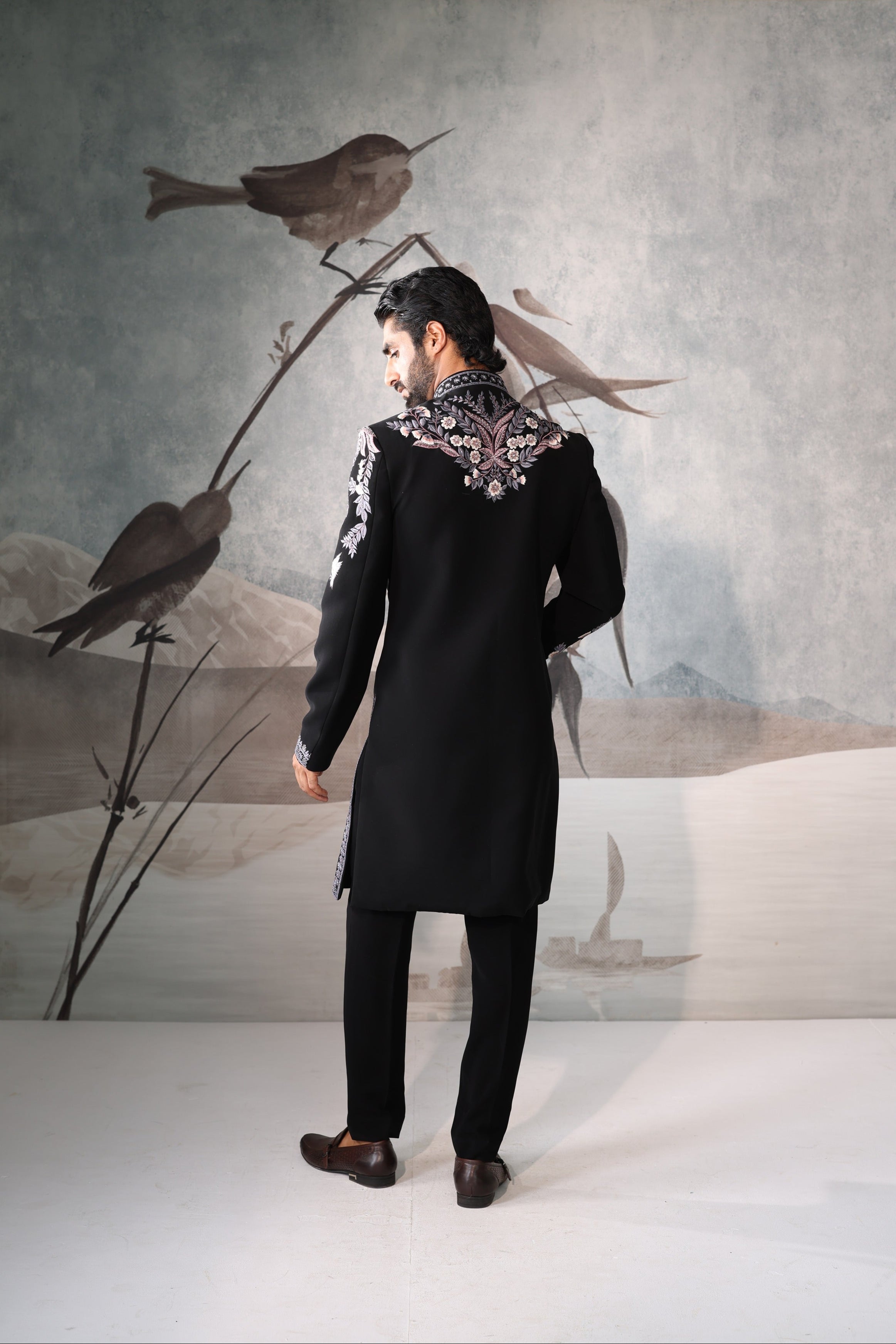 Black Indo Western for men