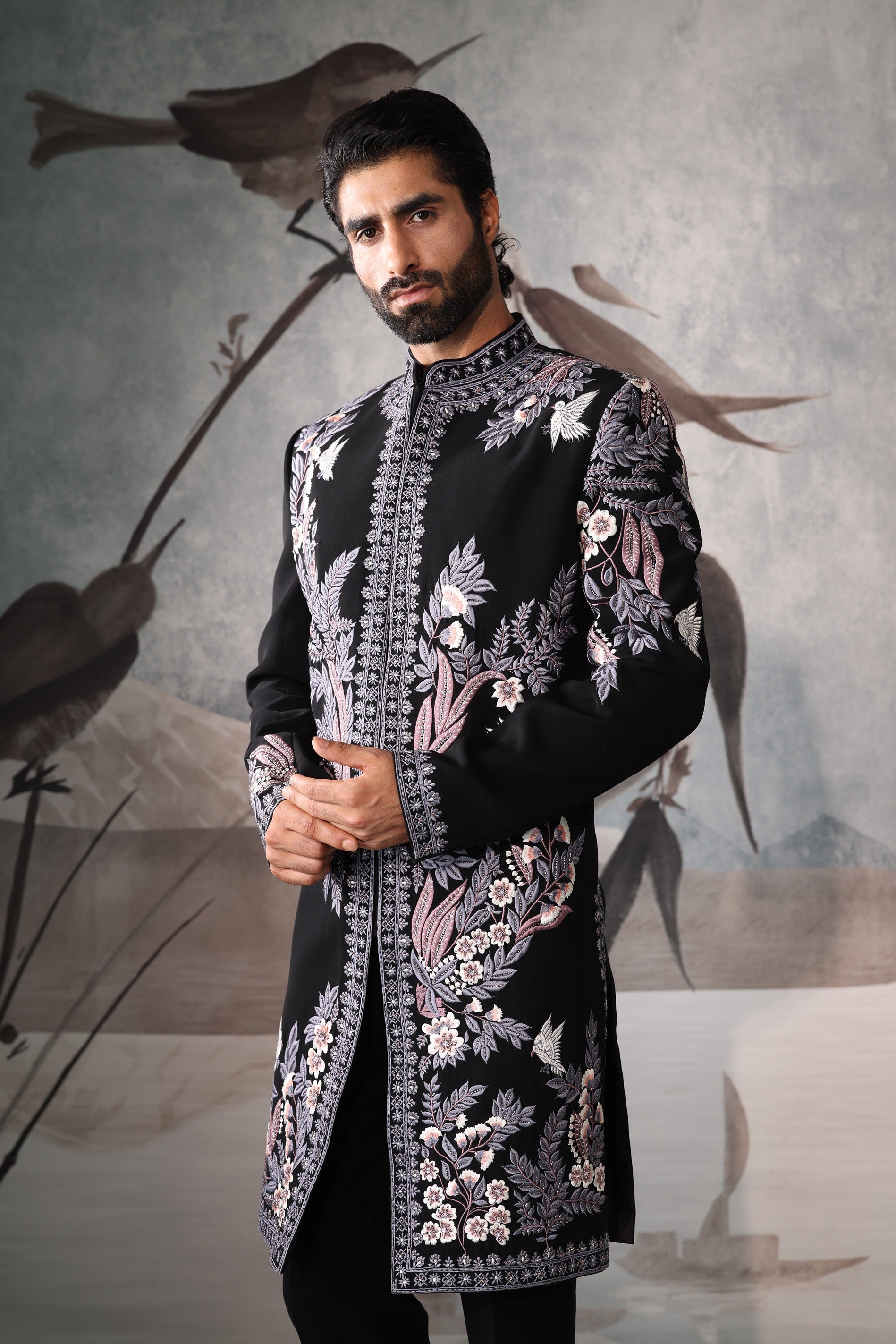 Black Indo Western for men