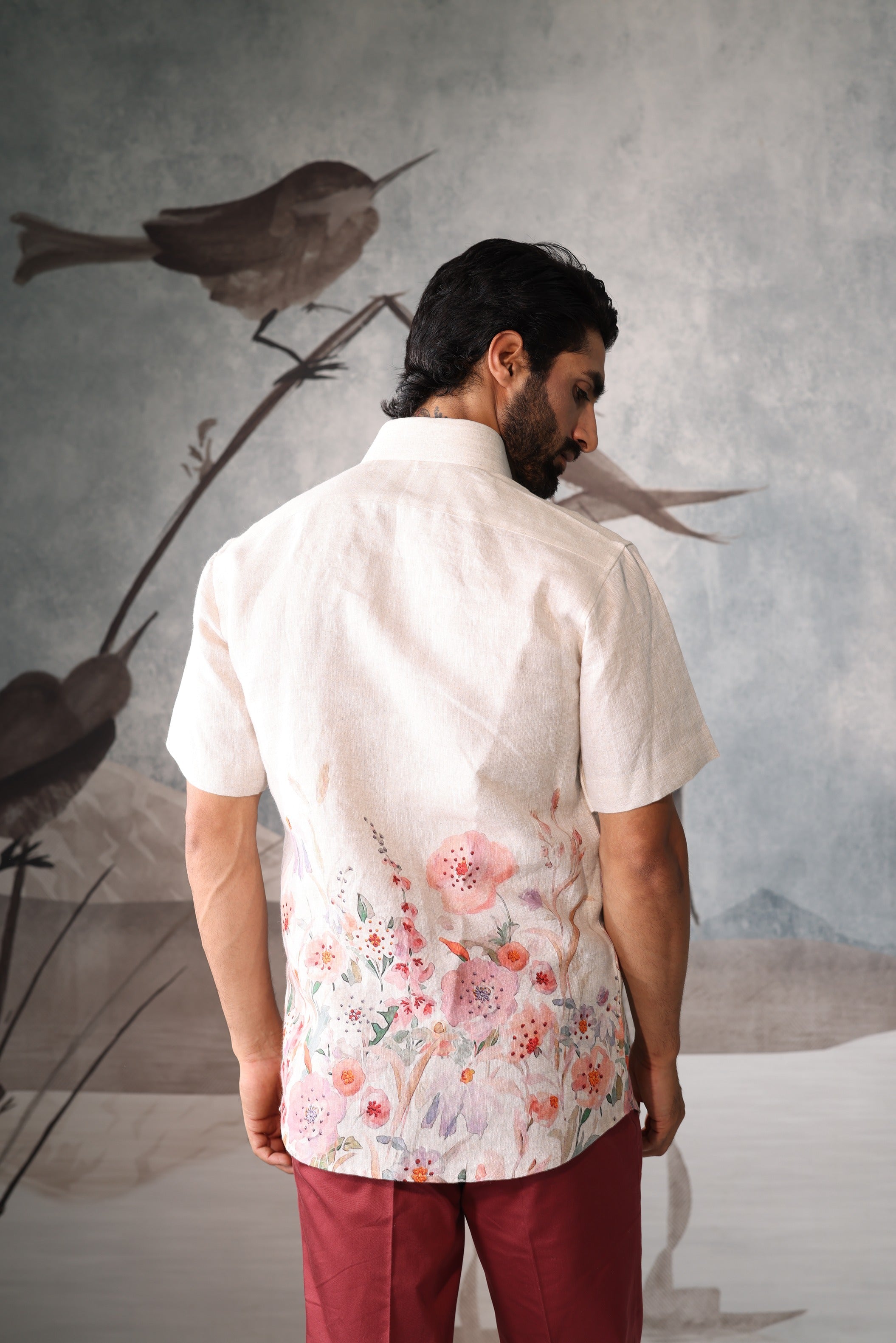 Olive moss corduroy safari shirt with metal buttons - club casual edit