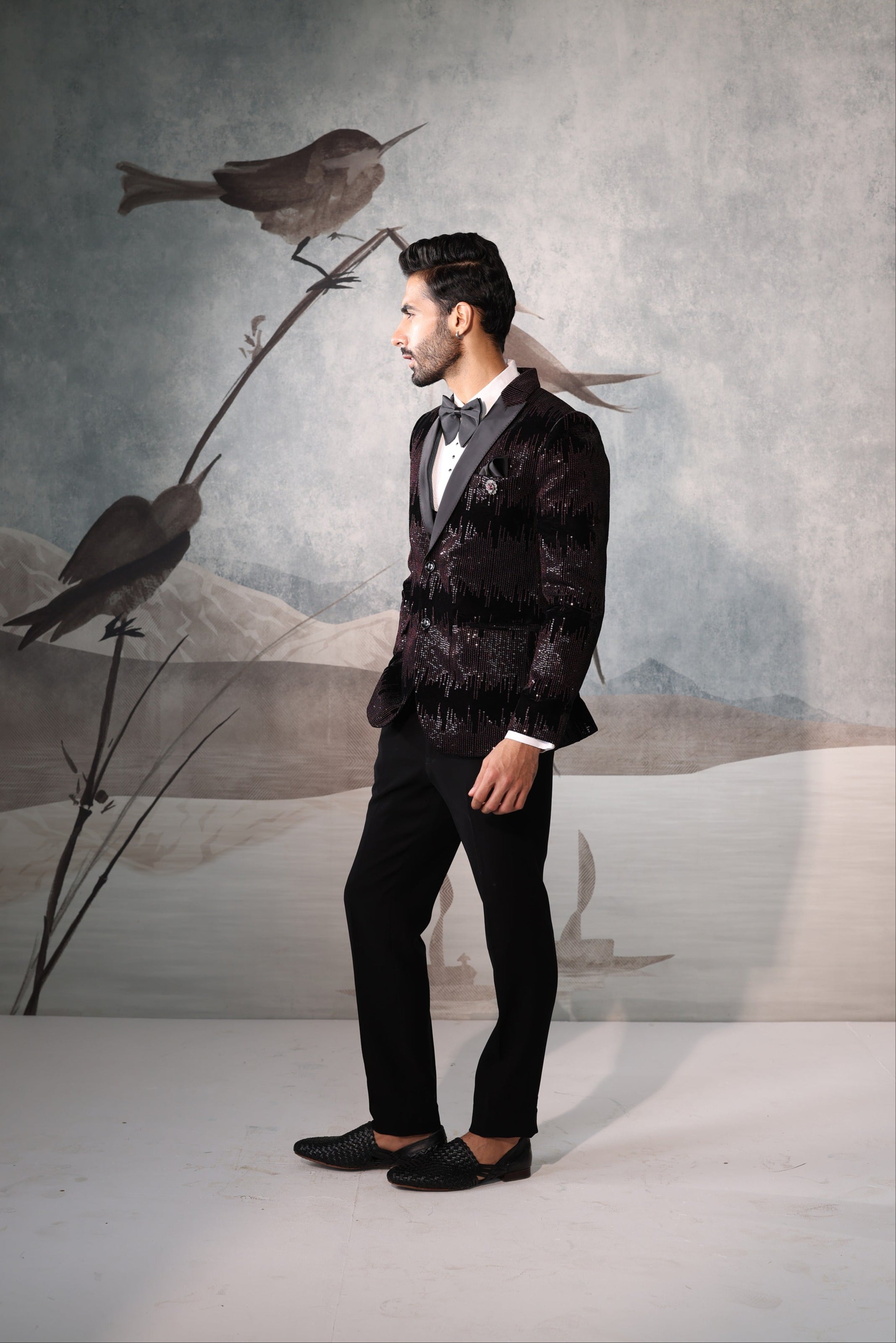 Men’s Wine Designer Tuxedo Suit