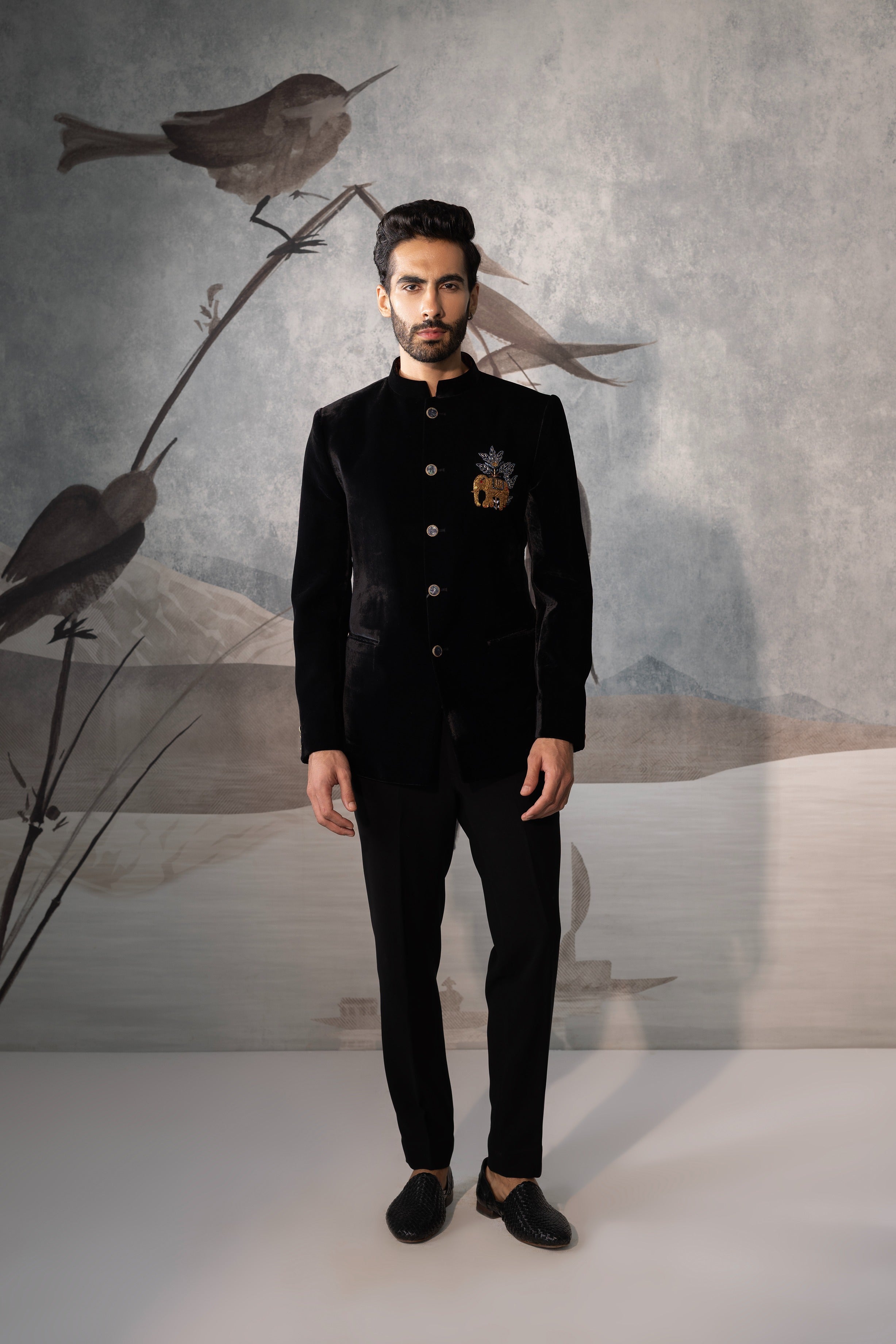 Black Bandgala with elephant design