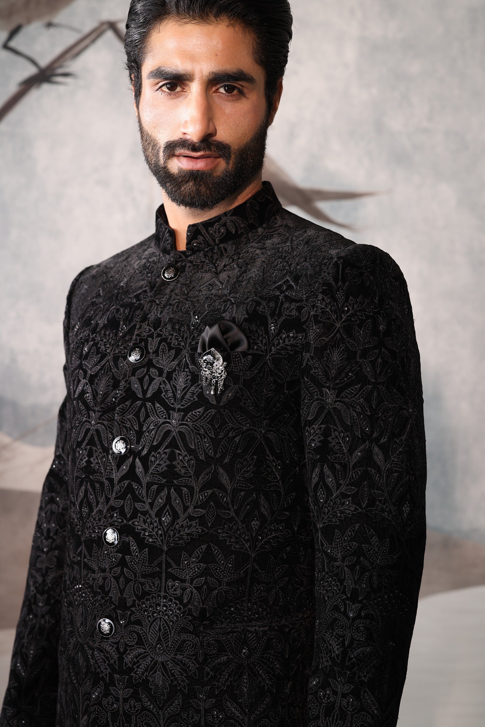 Men's Black Bandhgala Jacket