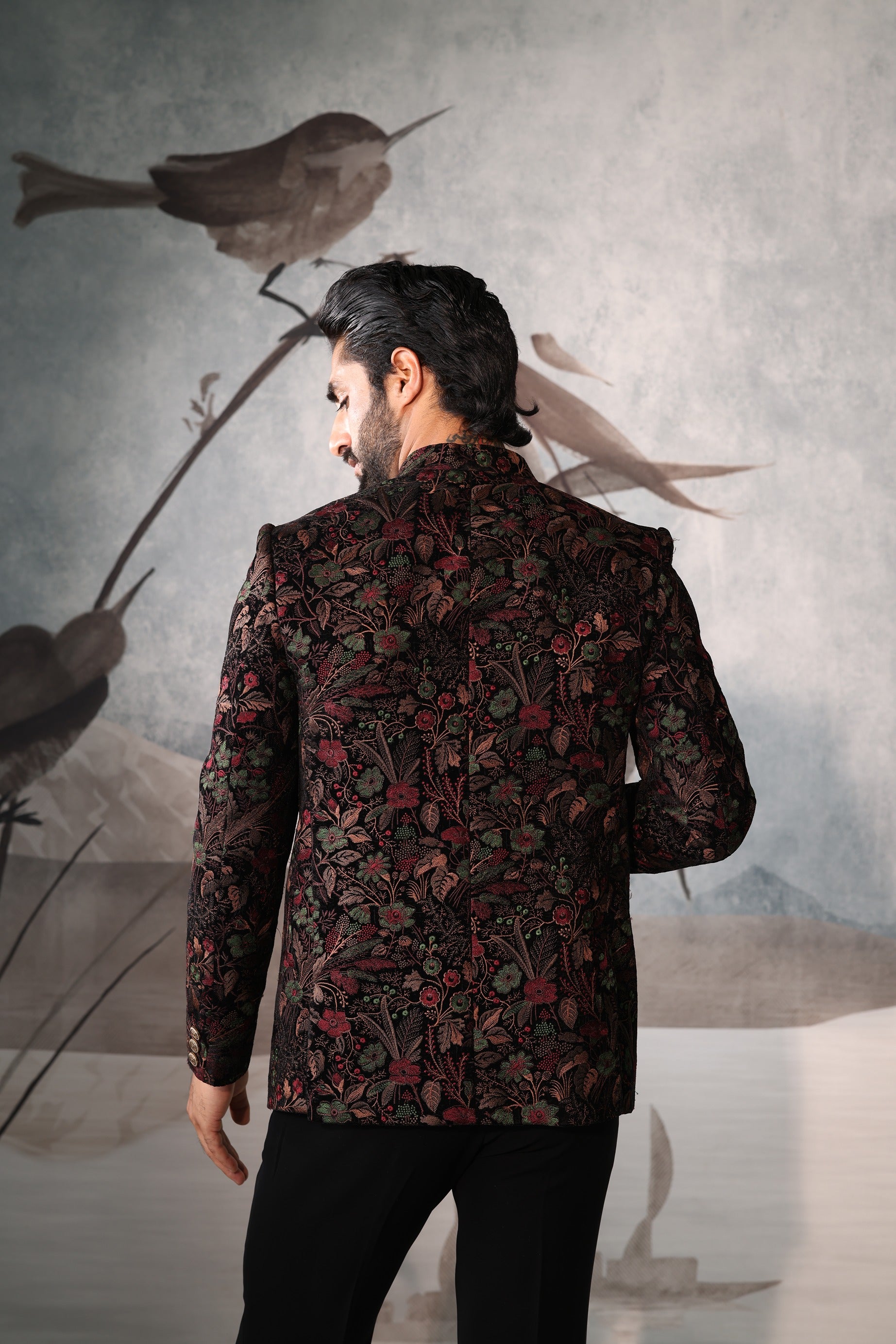 Men's Multicolor Thread Embroidered Bandhgala Jacket