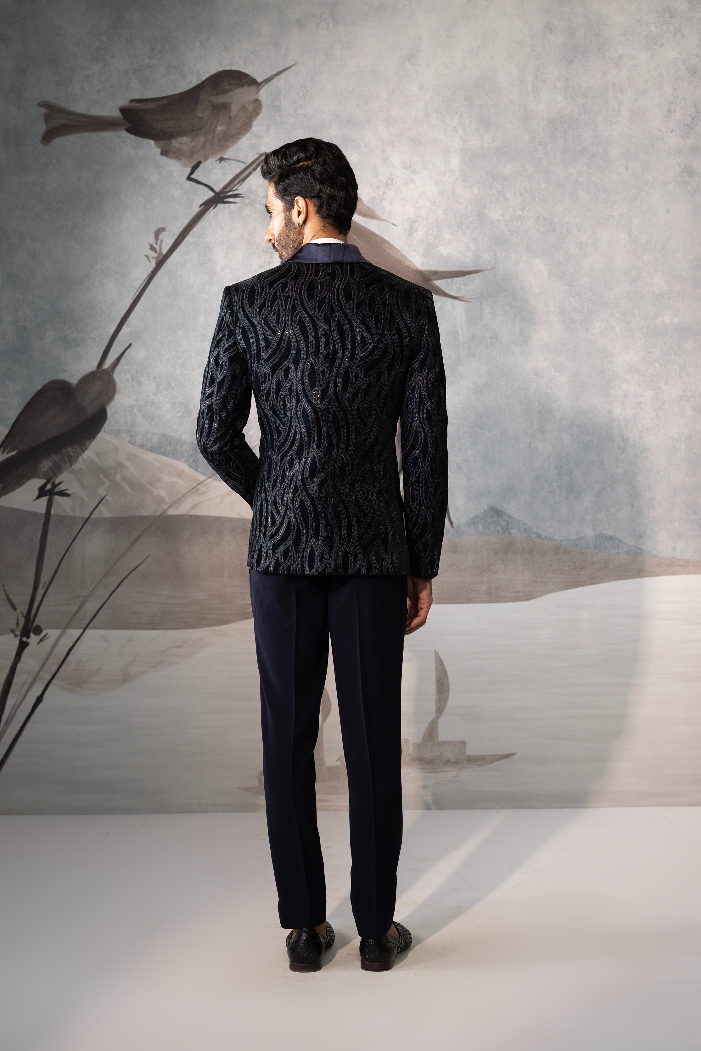 Designer Blue Velvet Tuxedo Suit