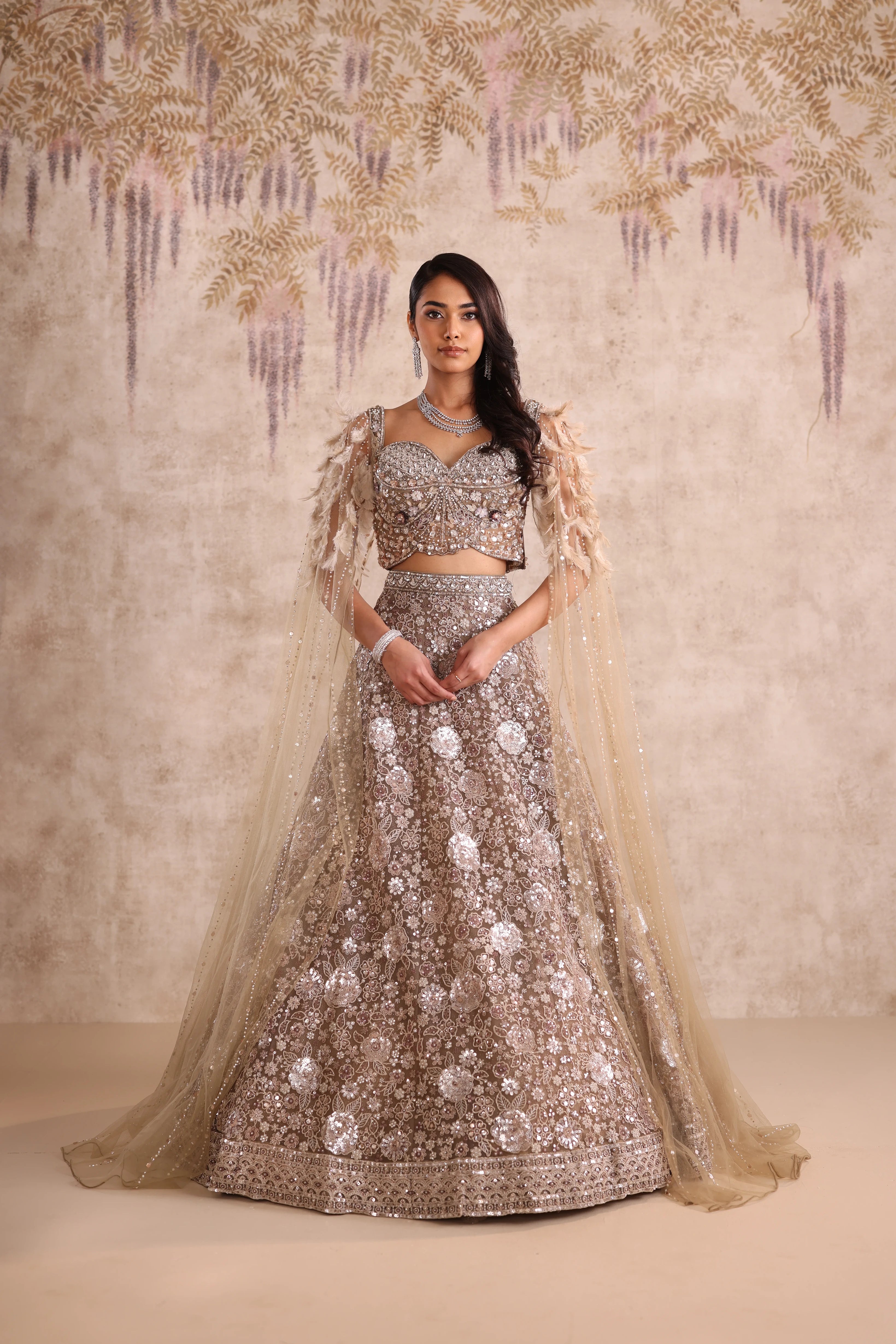 White Embroidered party wear Lehenga