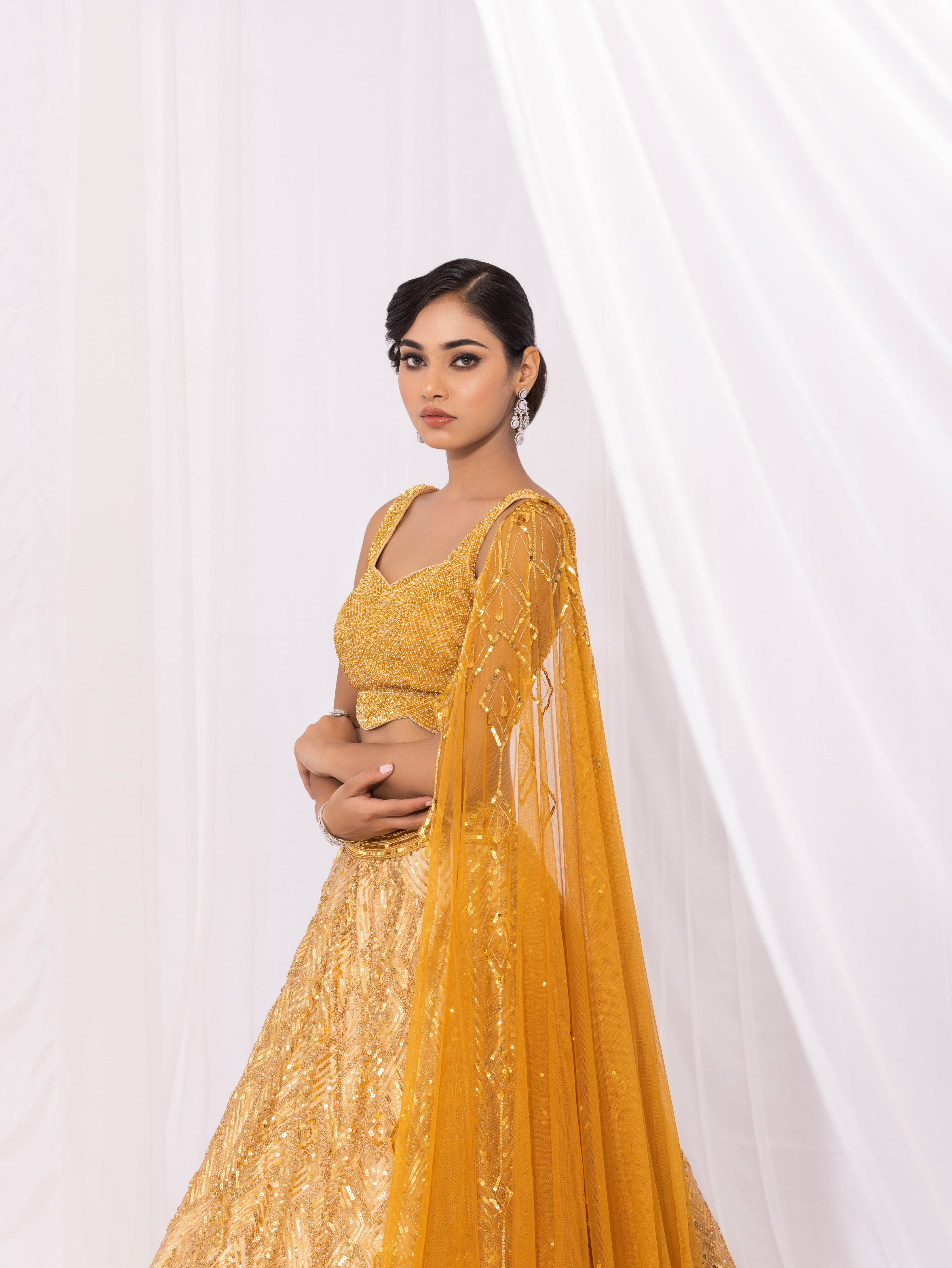 GOLD SUNDOWNER LEHENGA