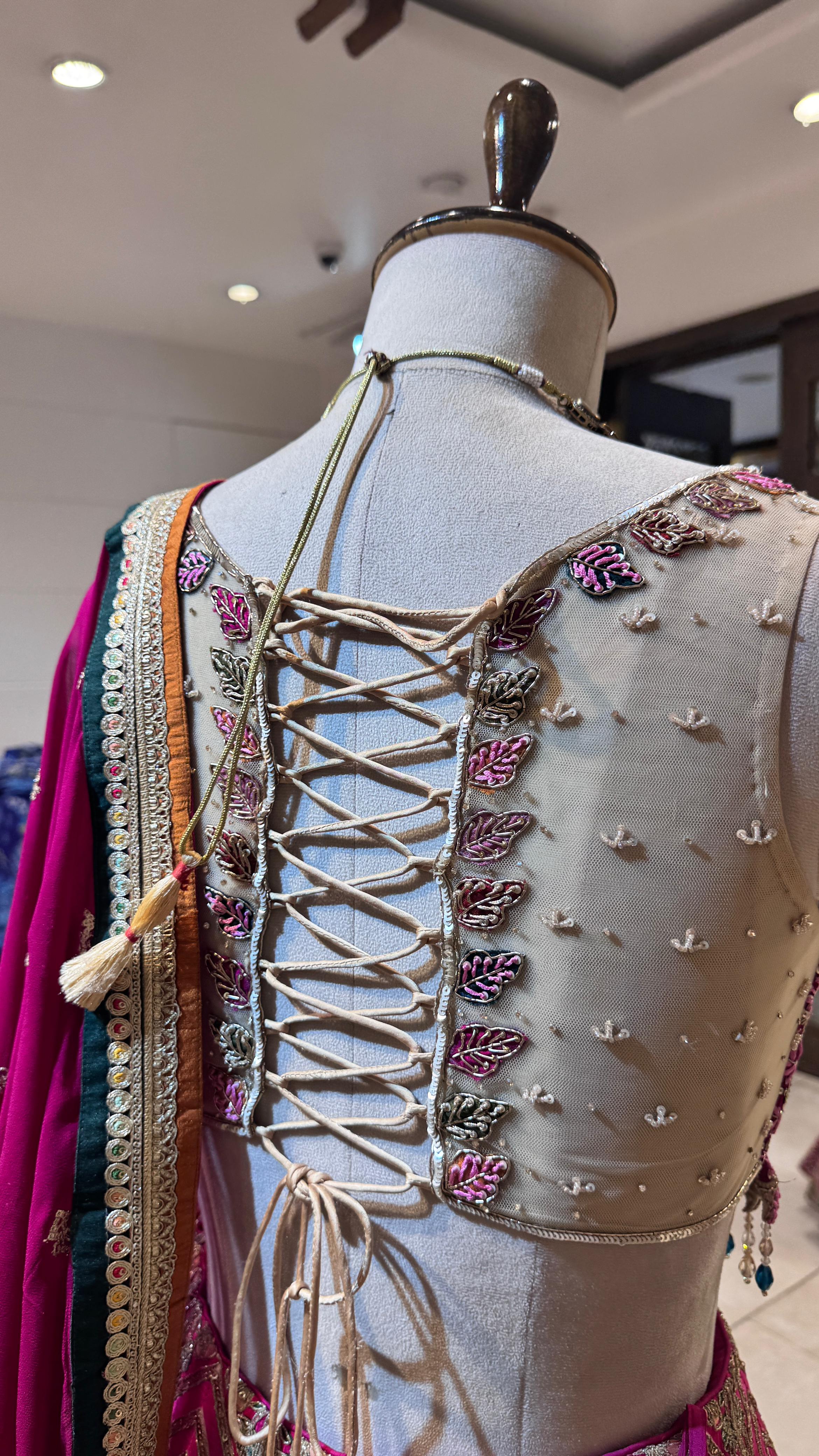 Royal Pink Embroidered Lehenga