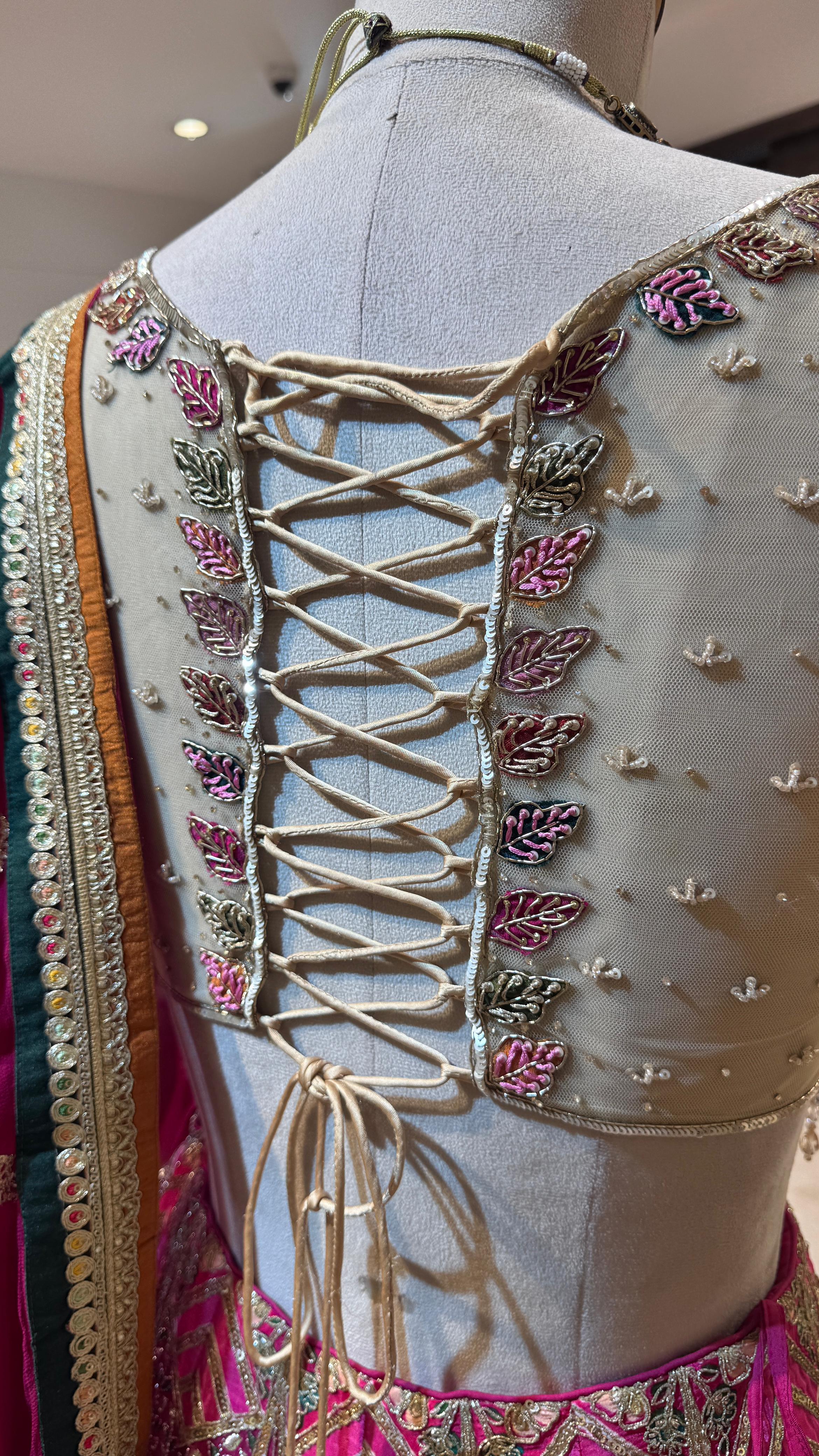Royal Pink Embroidered Lehenga