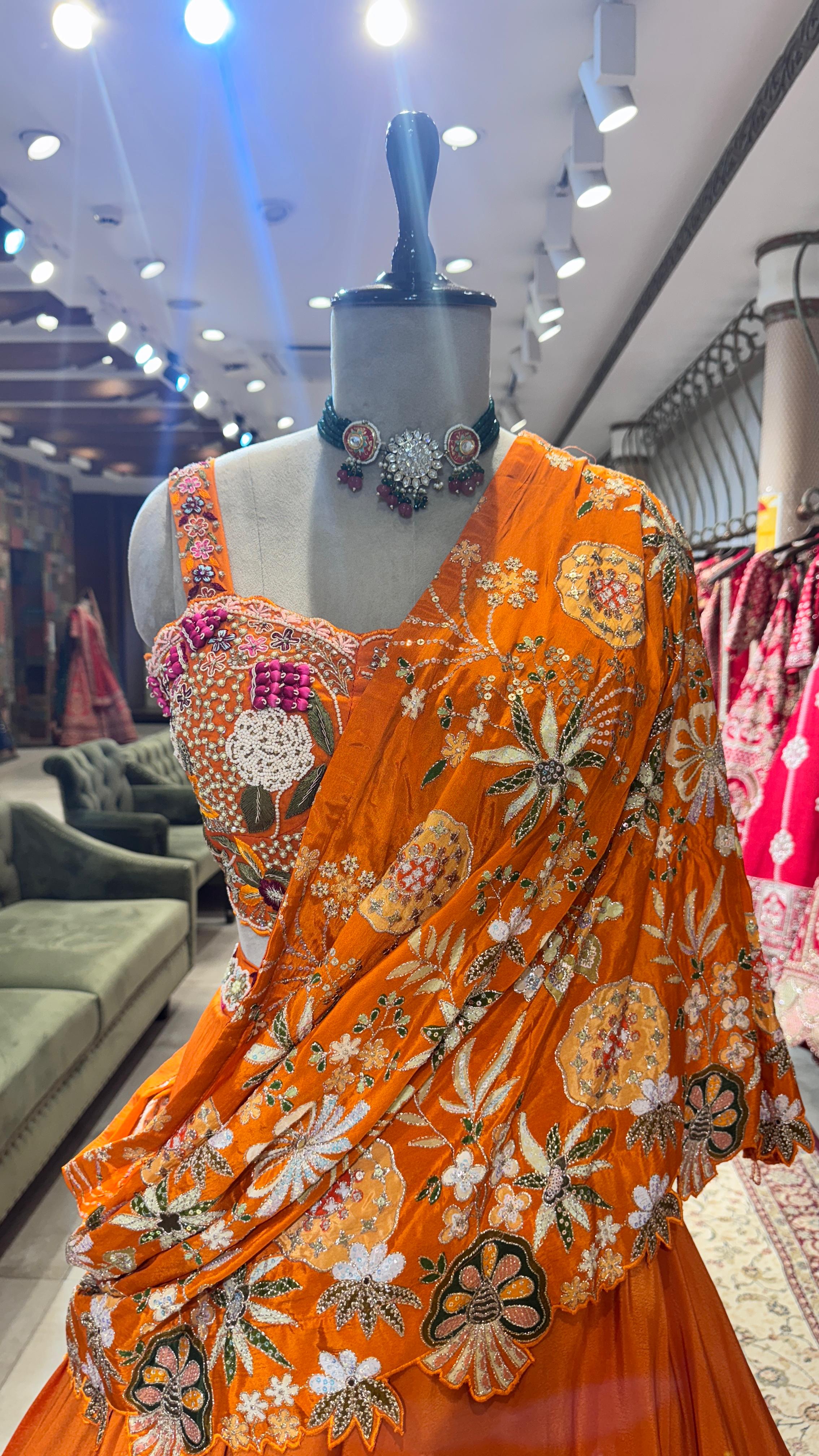 Sunshine Glow Orange Lehenga