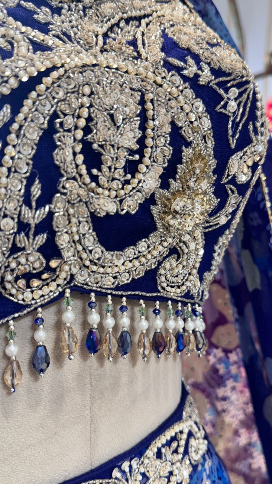 Midnight Bloom Blue Lehenga