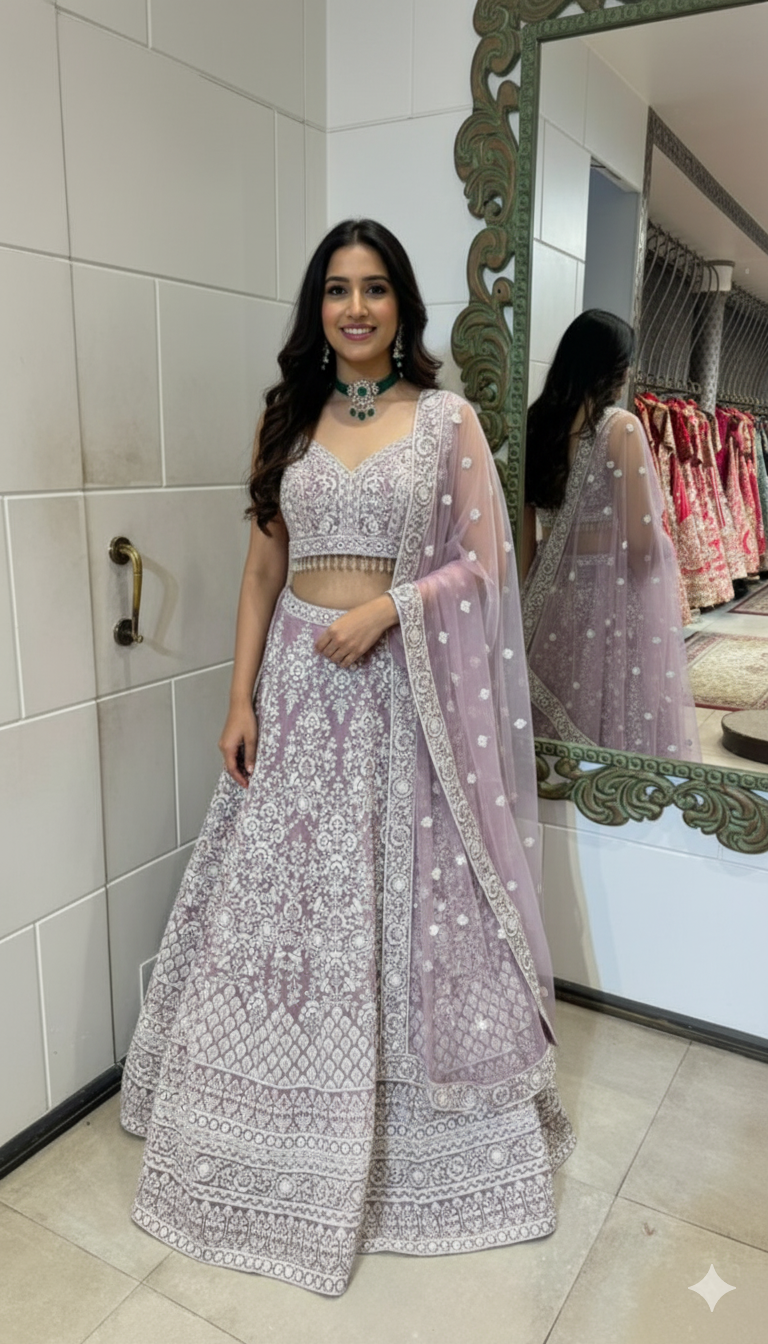 Lilac pearl lehenga