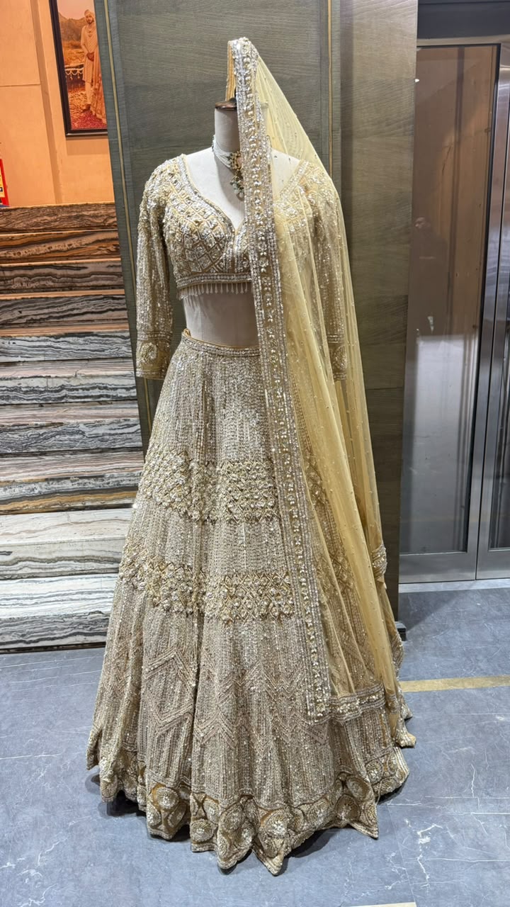 Gold sequence lehenga