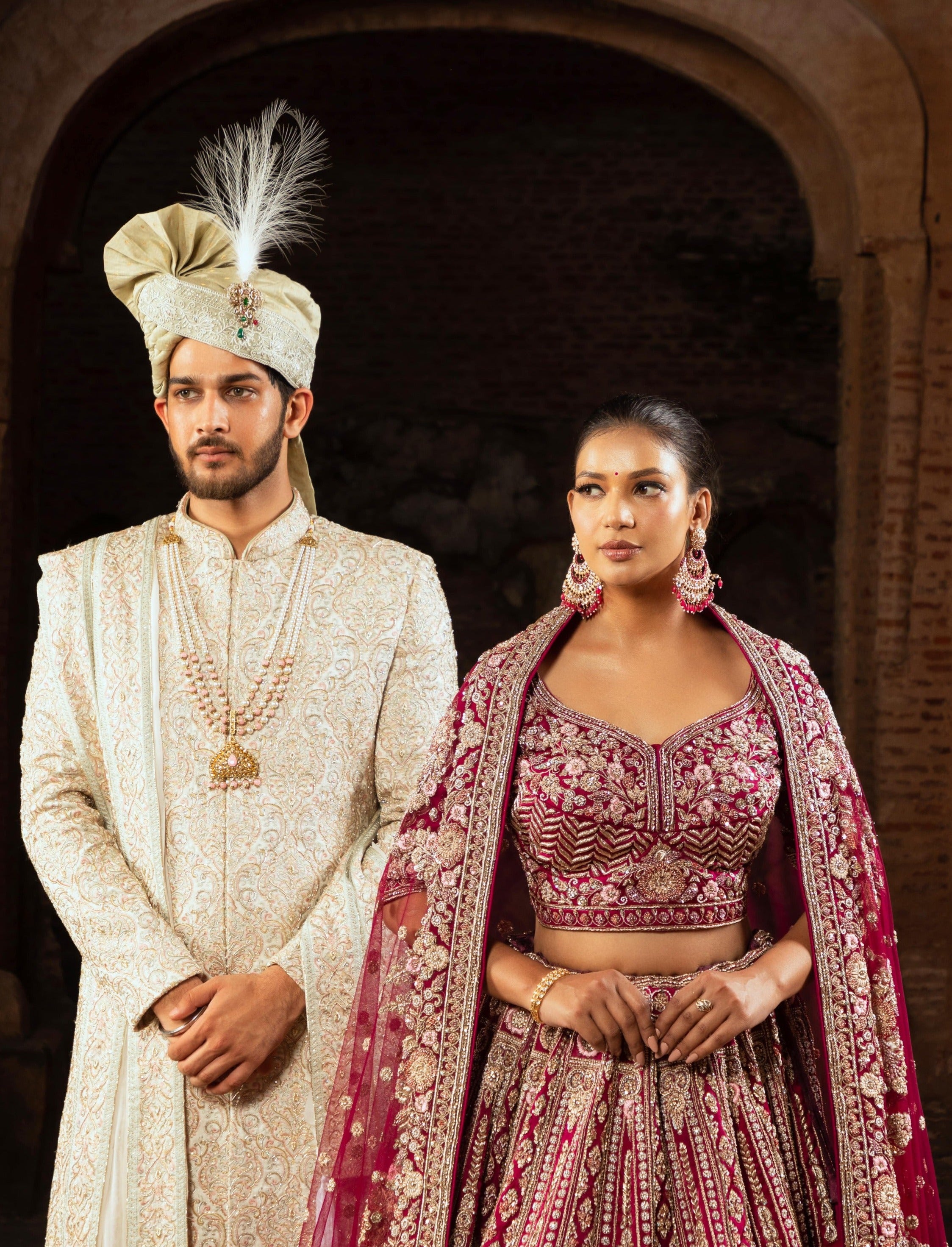 Heritage Sherwani with Zardozi, Sequins, and Cutdana Embellishments (Sherwani set)