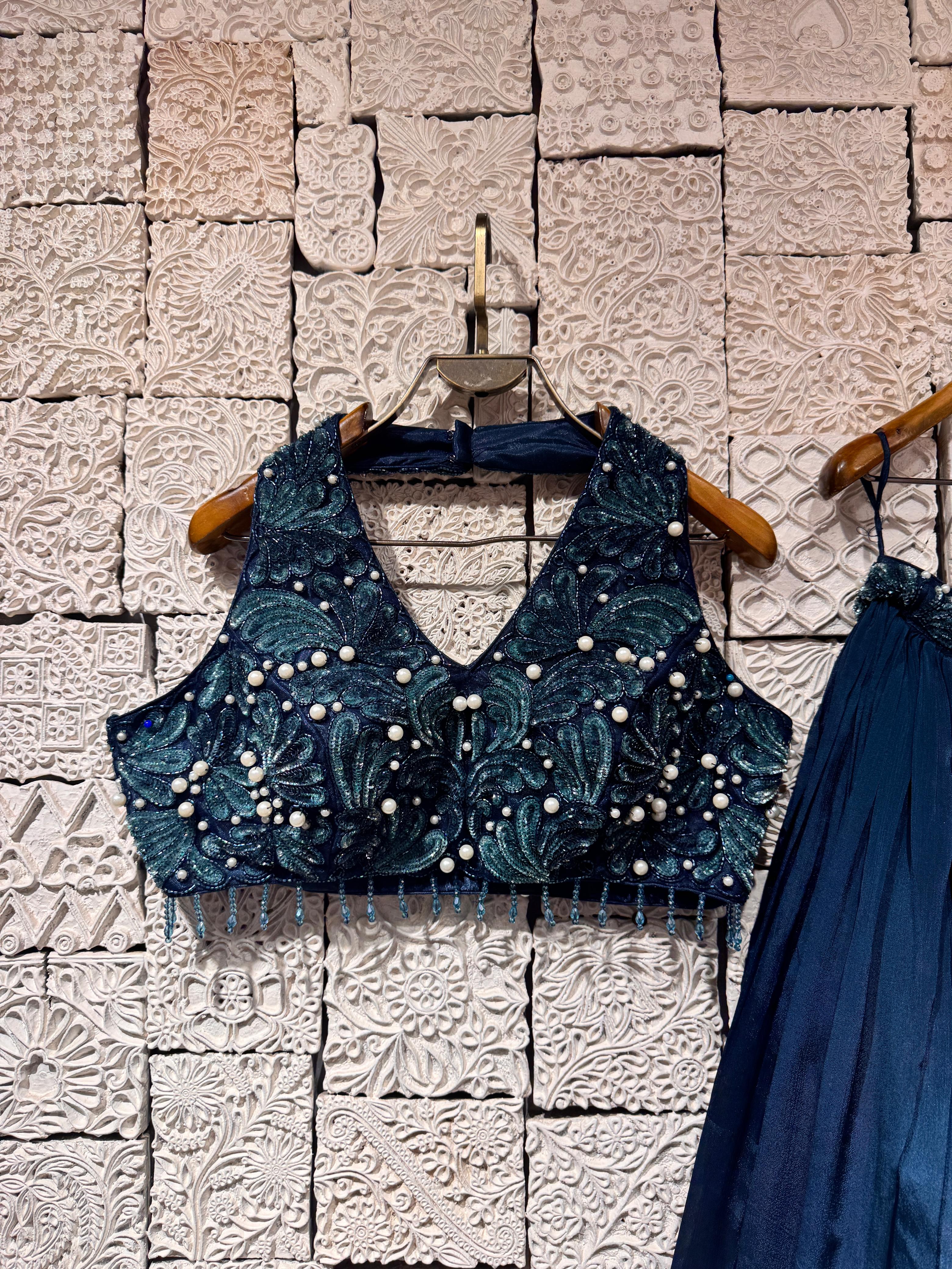 Blue pearl lehenga