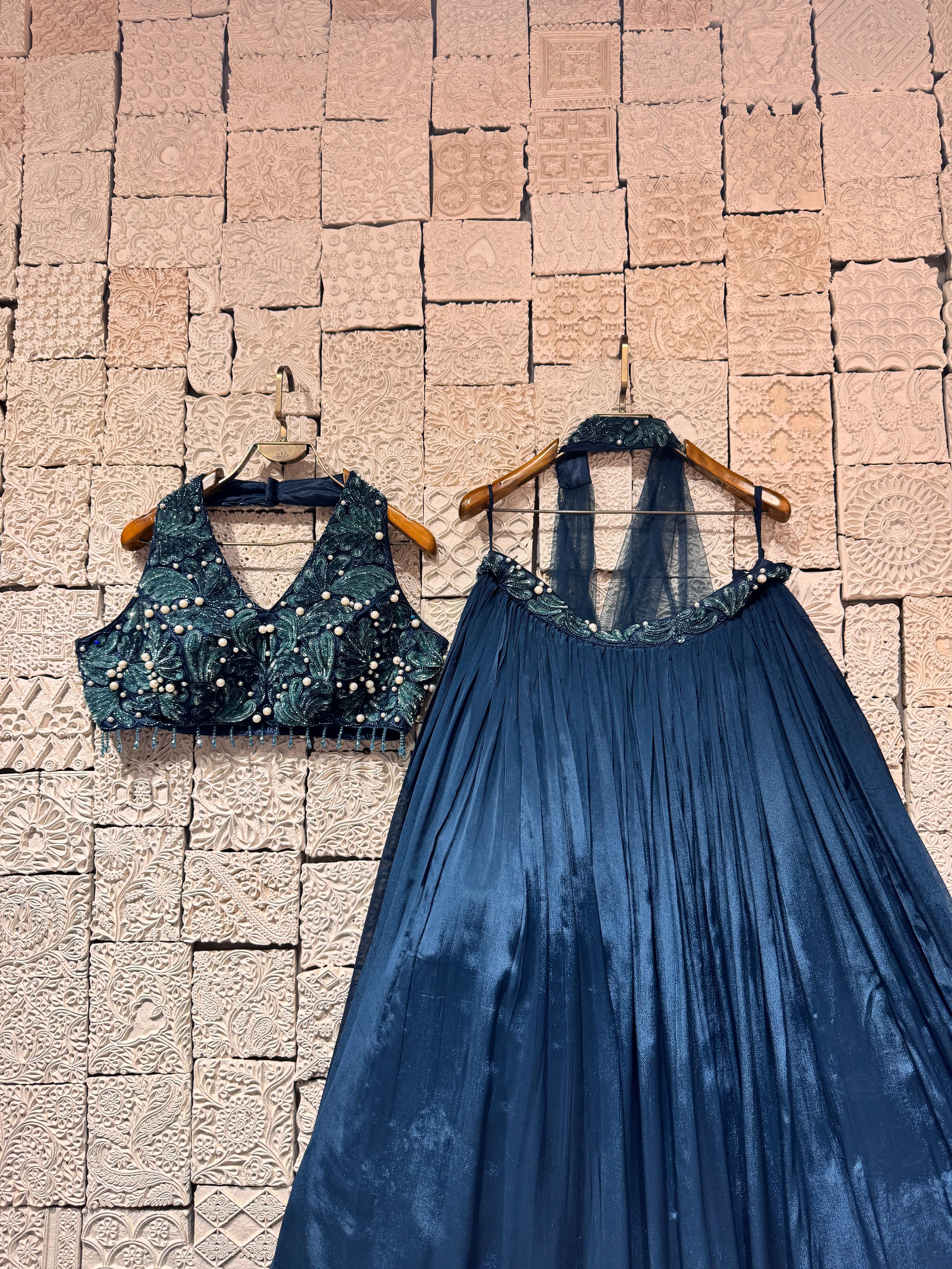 Blue pearl lehenga