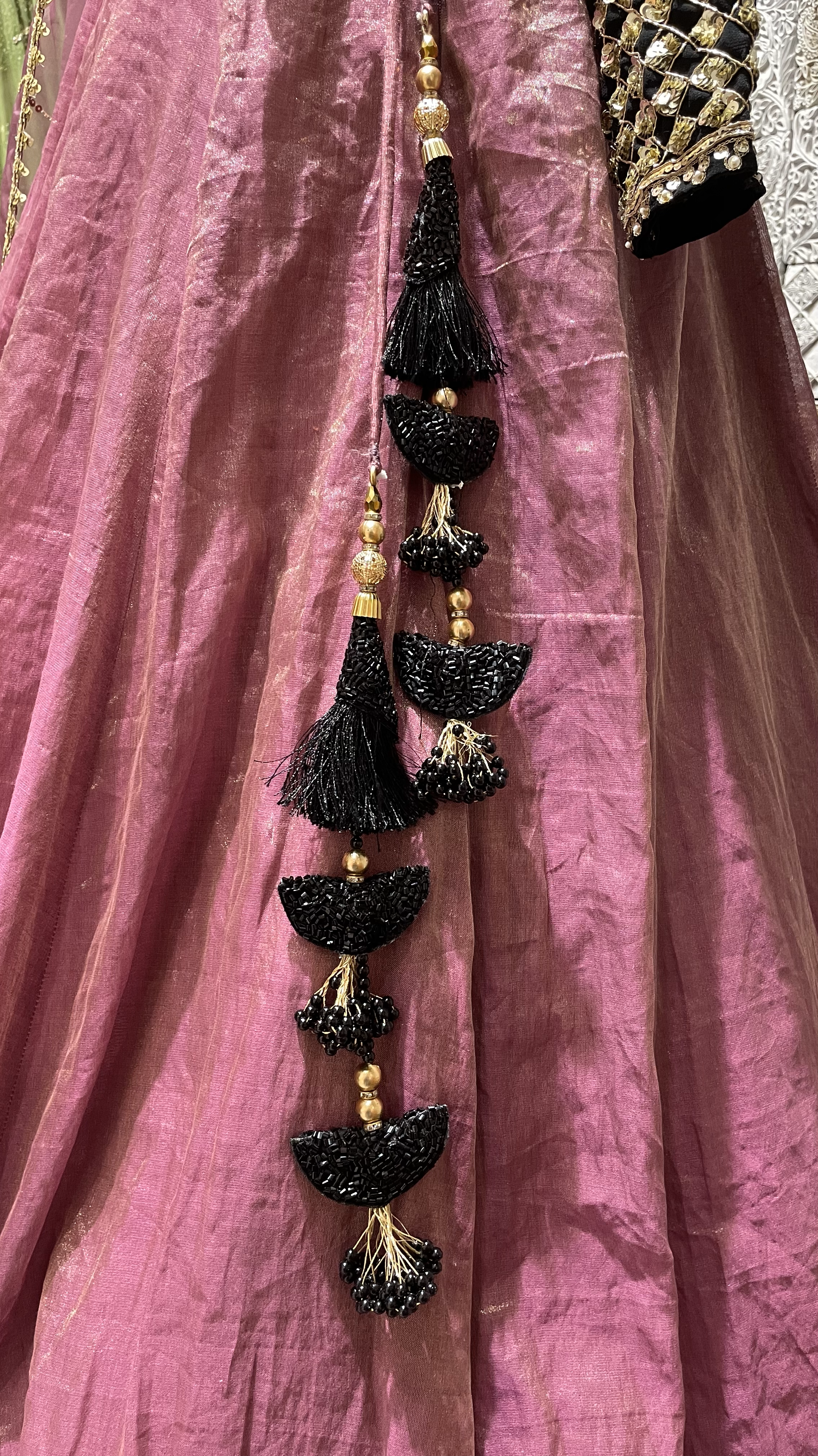 Purple Tissue Lehenga with heavy embroidered blouse