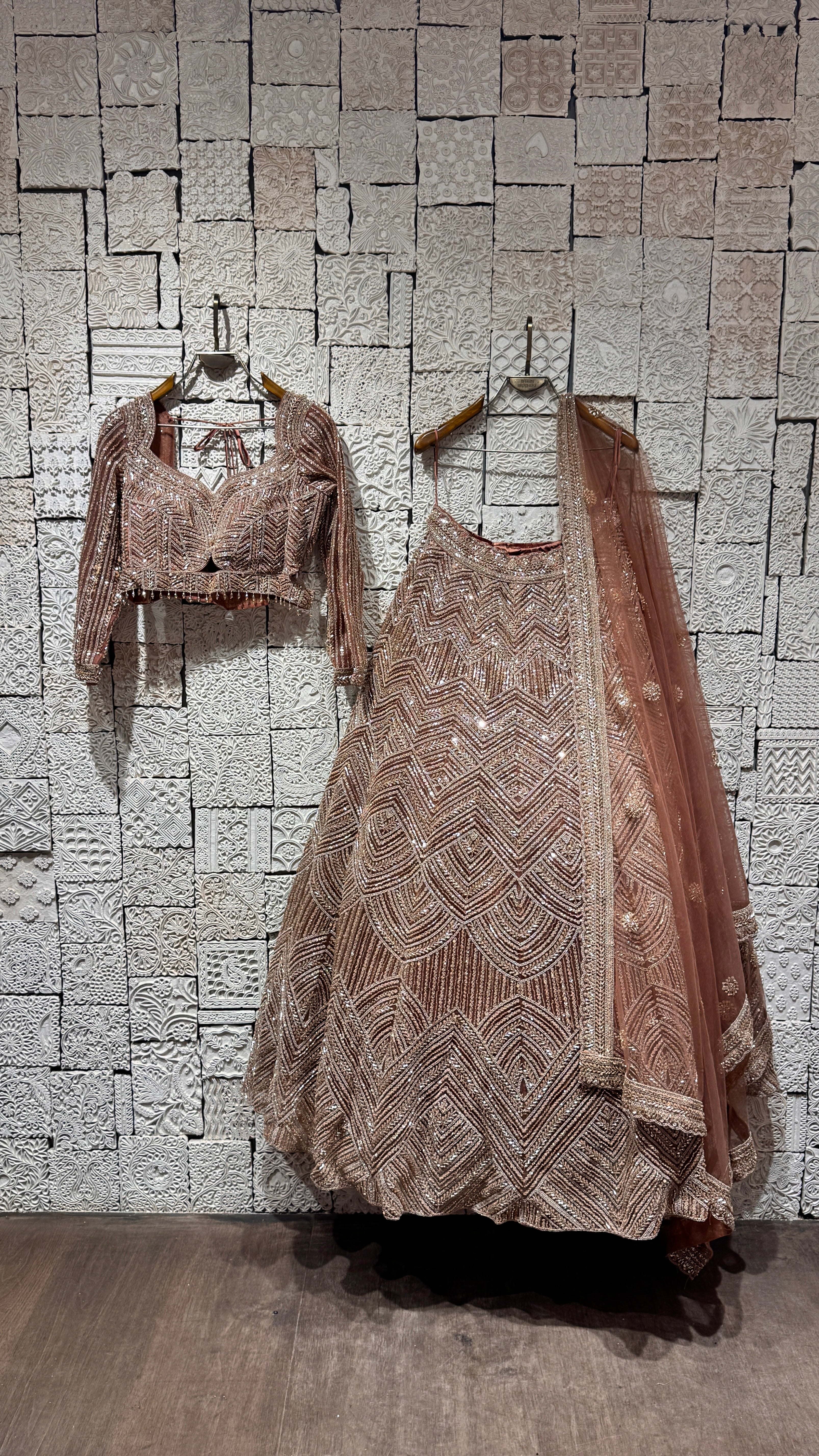 Brown sequins lehenga