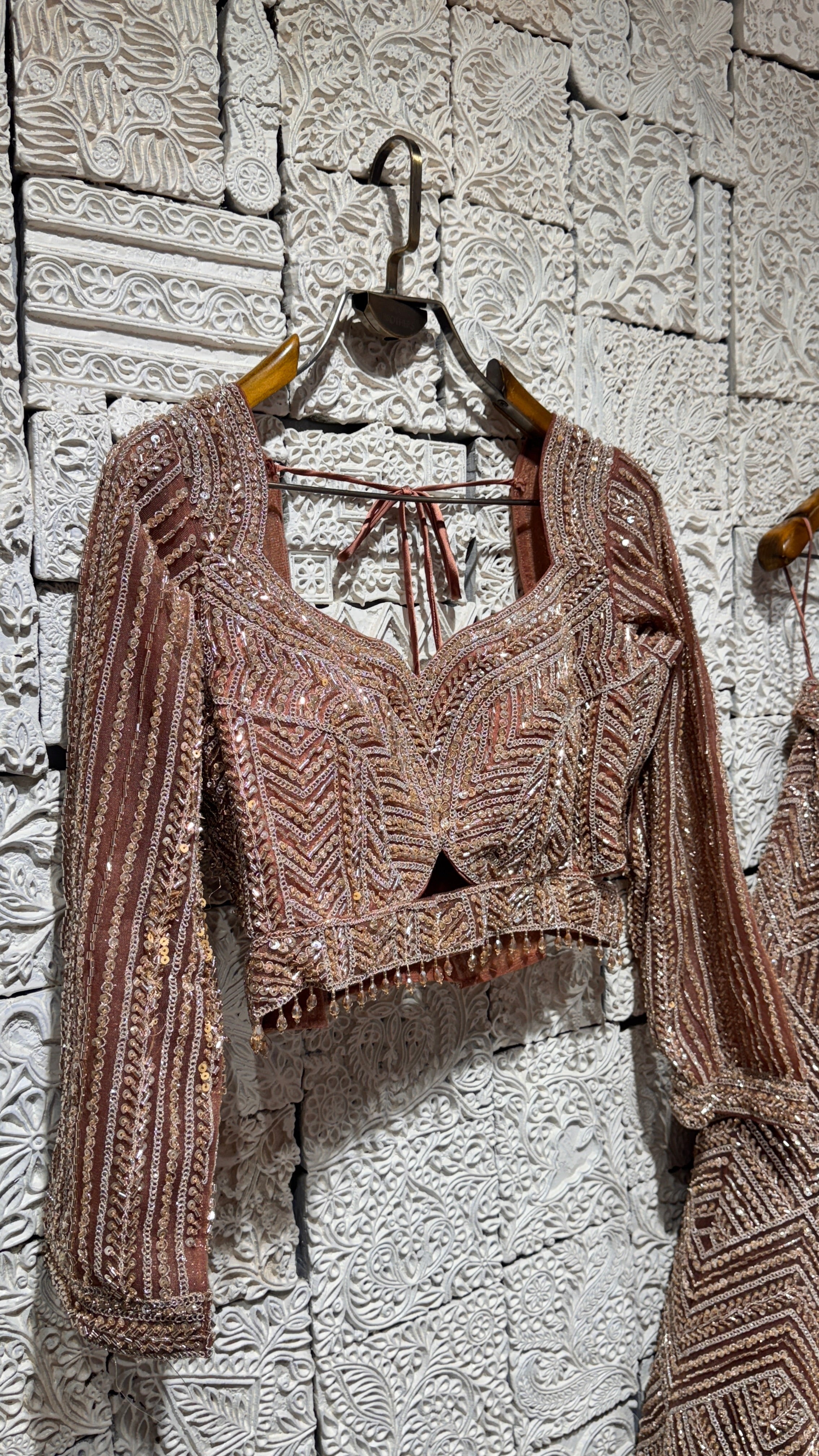 Brown sequins lehenga