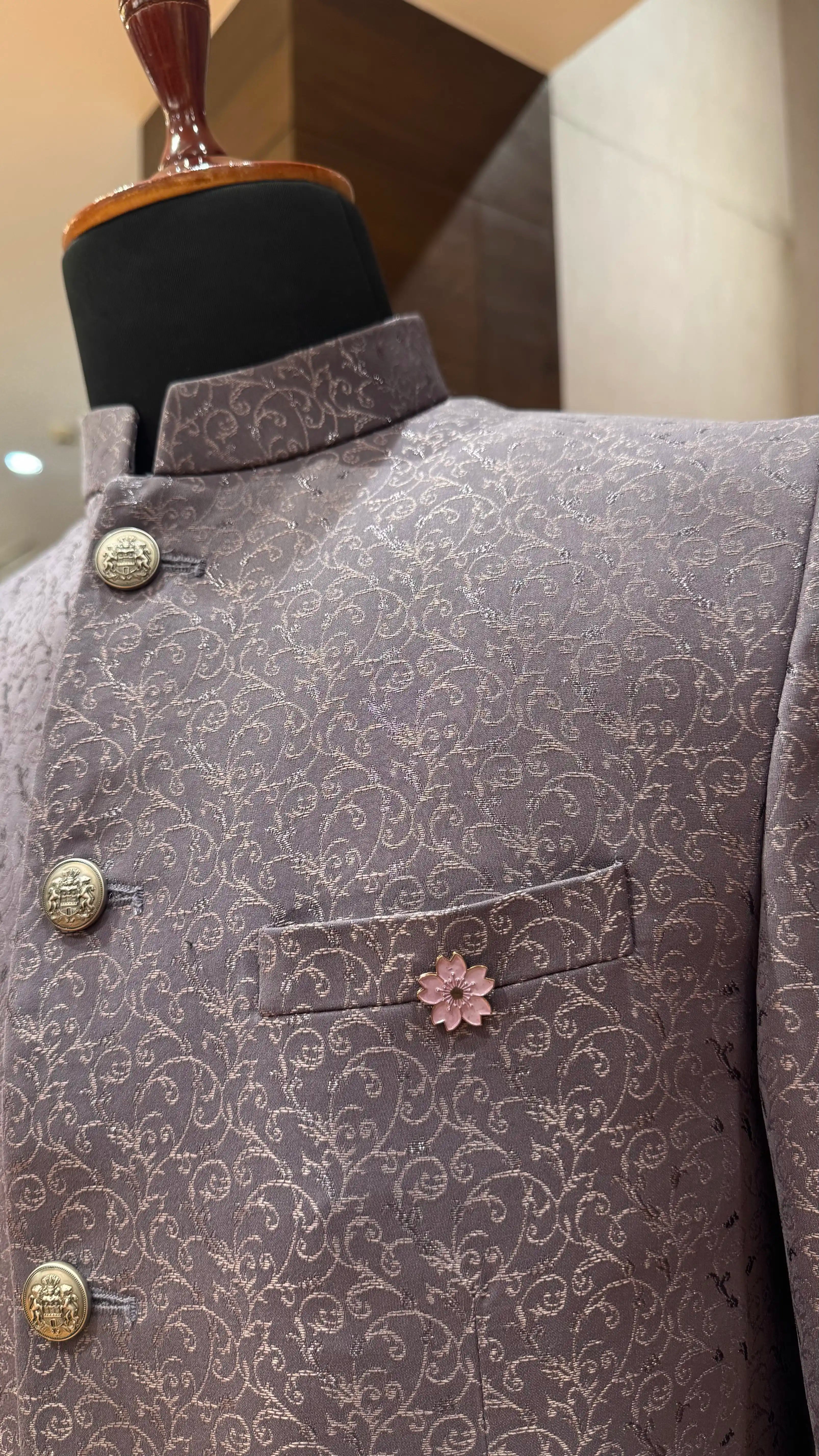 Deep purple bandhgala