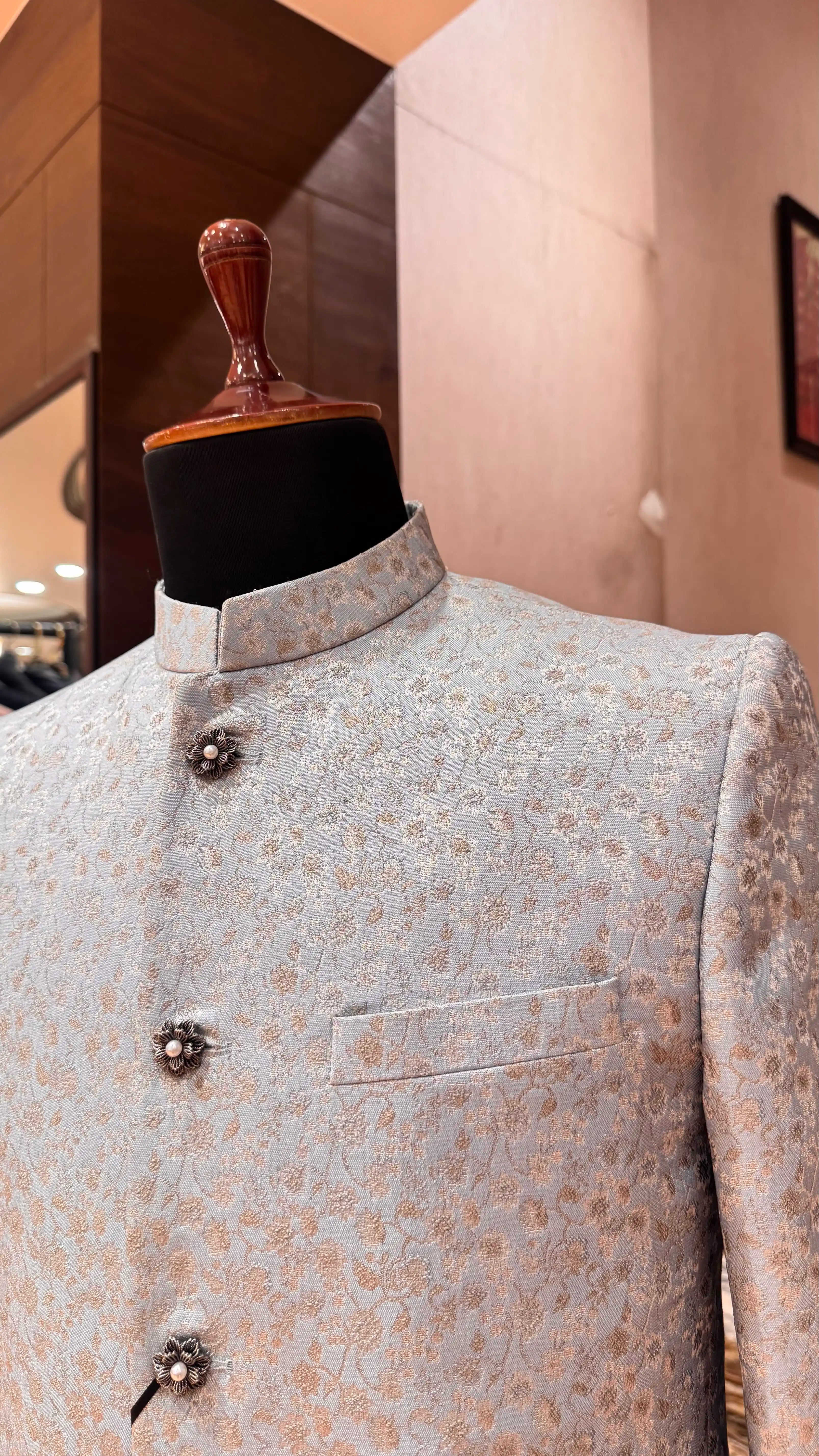 Light blue bandhgala