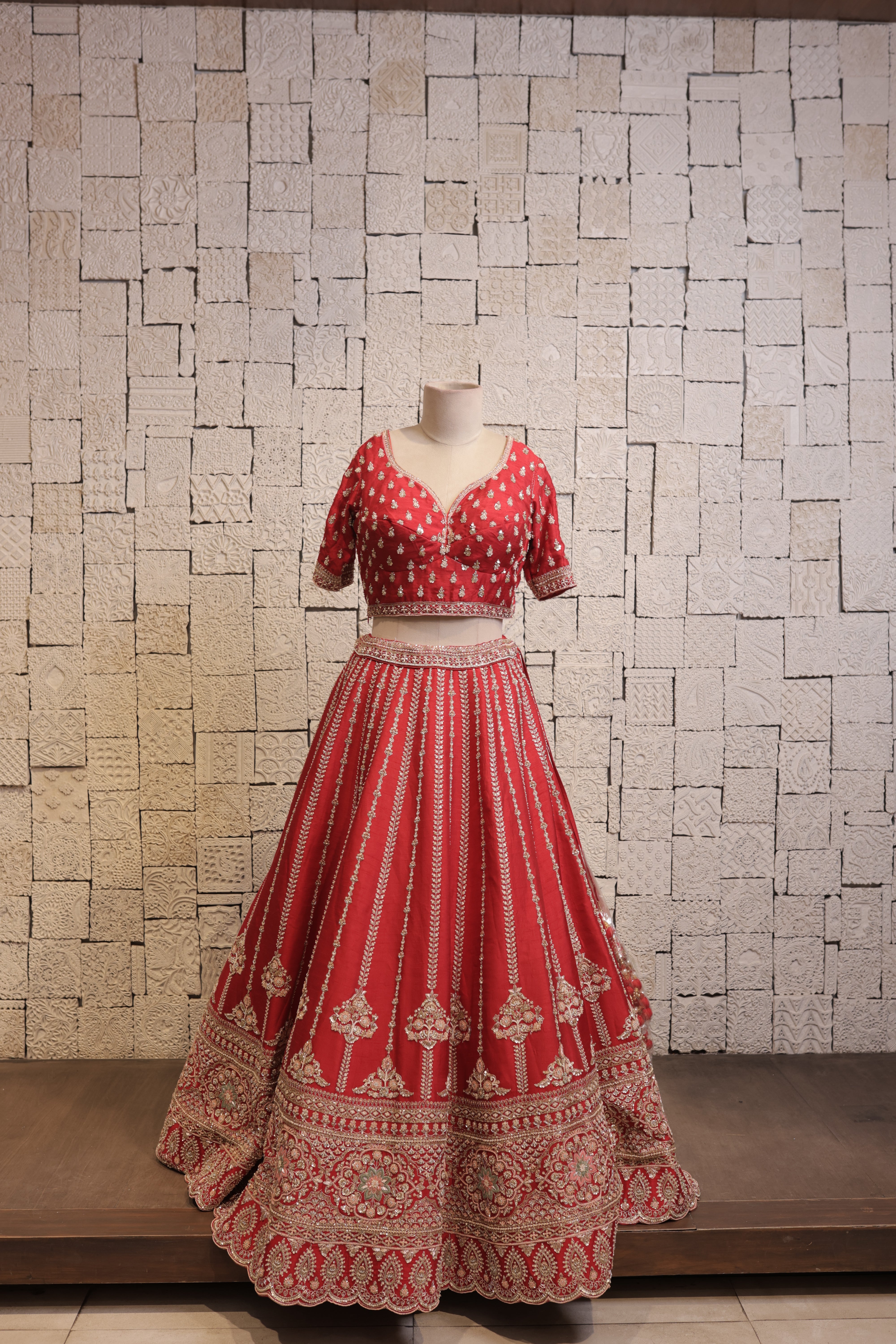 Red Bridal lehenga