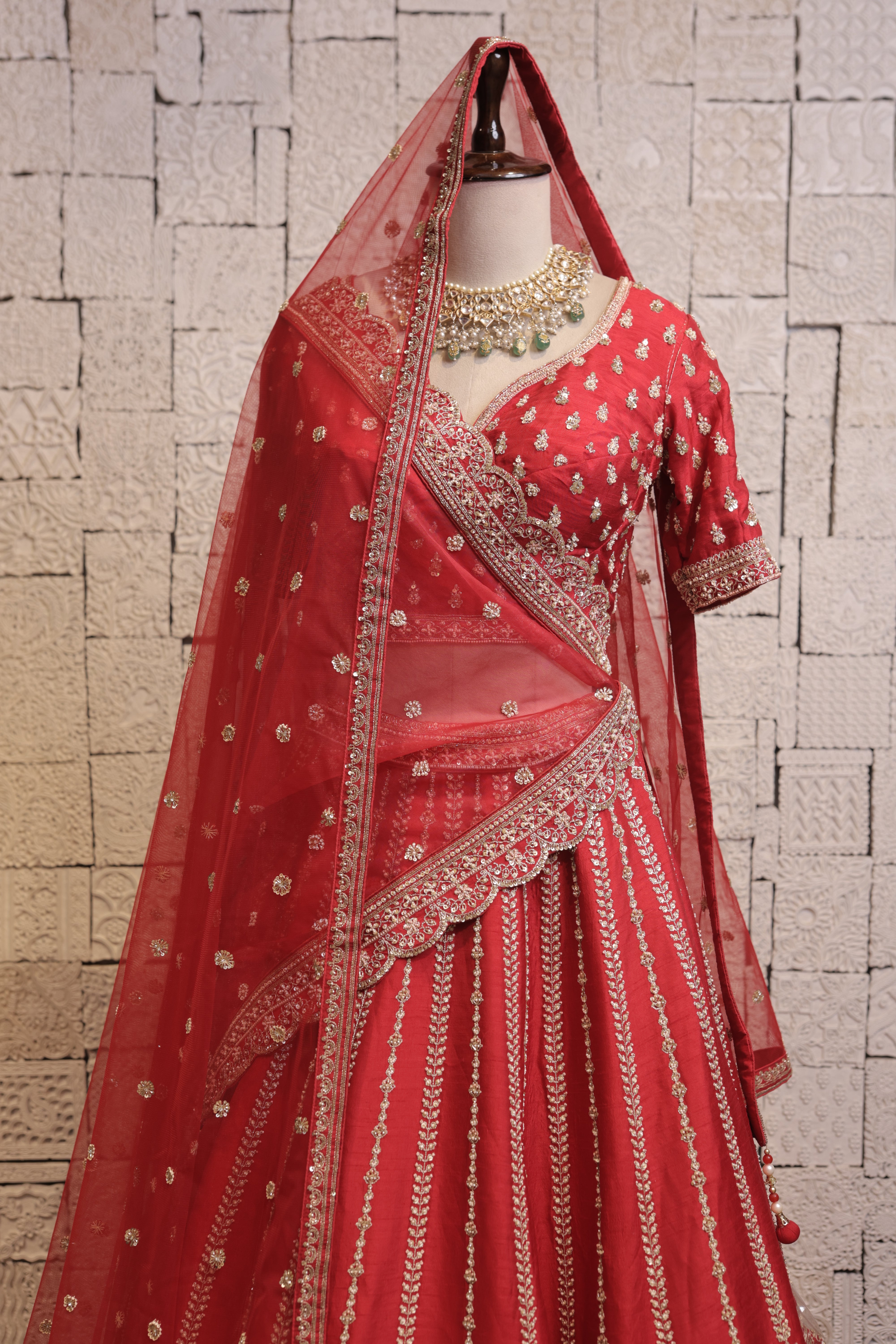 Red Bridal lehenga