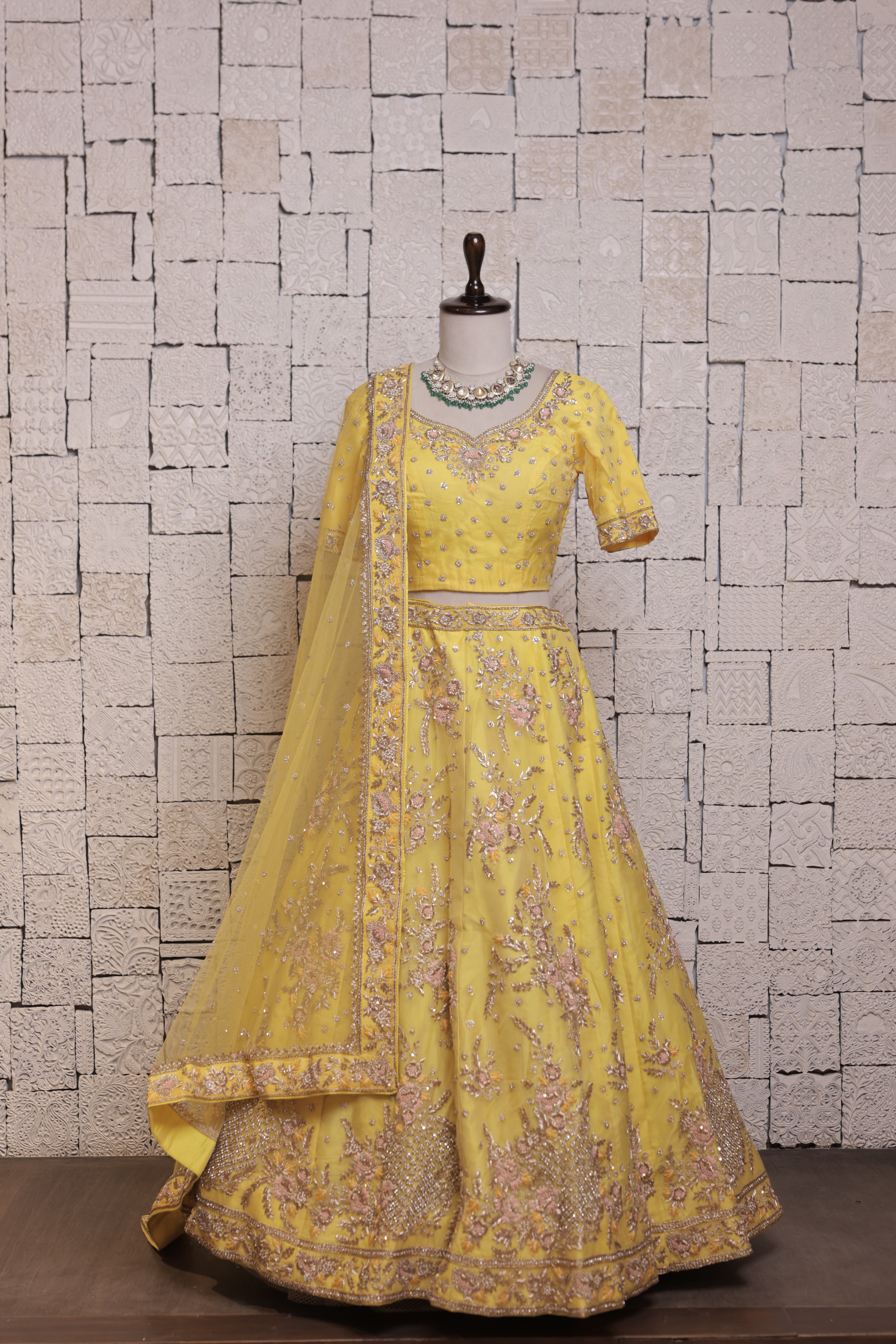 Yellow Bridal lehenga