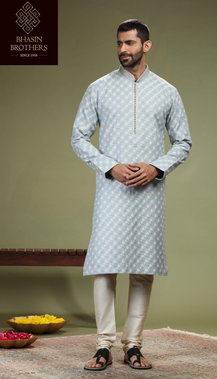 Light blue cross printed