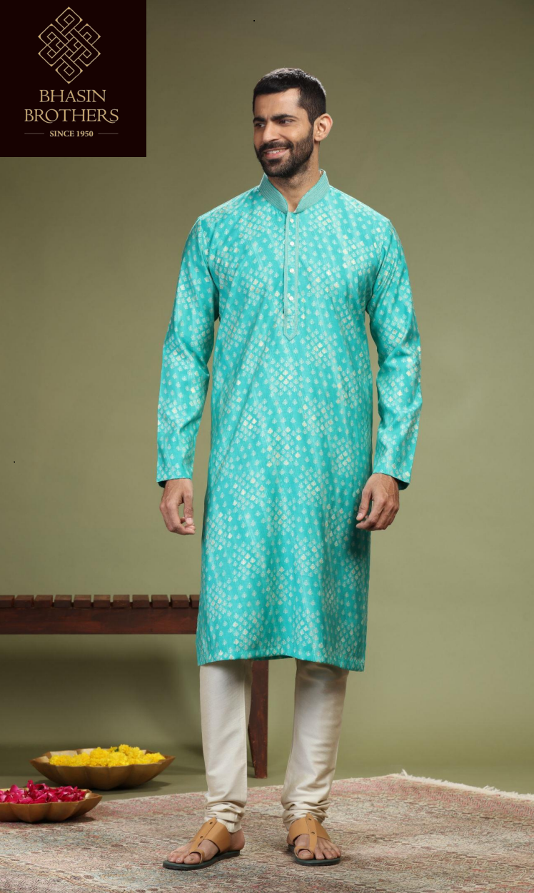Turquoise blue kurta
