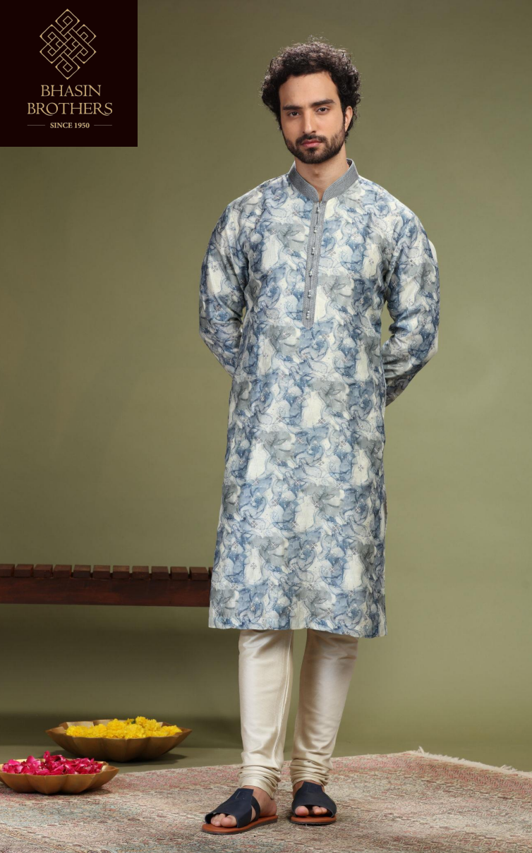 Blue printed kurta